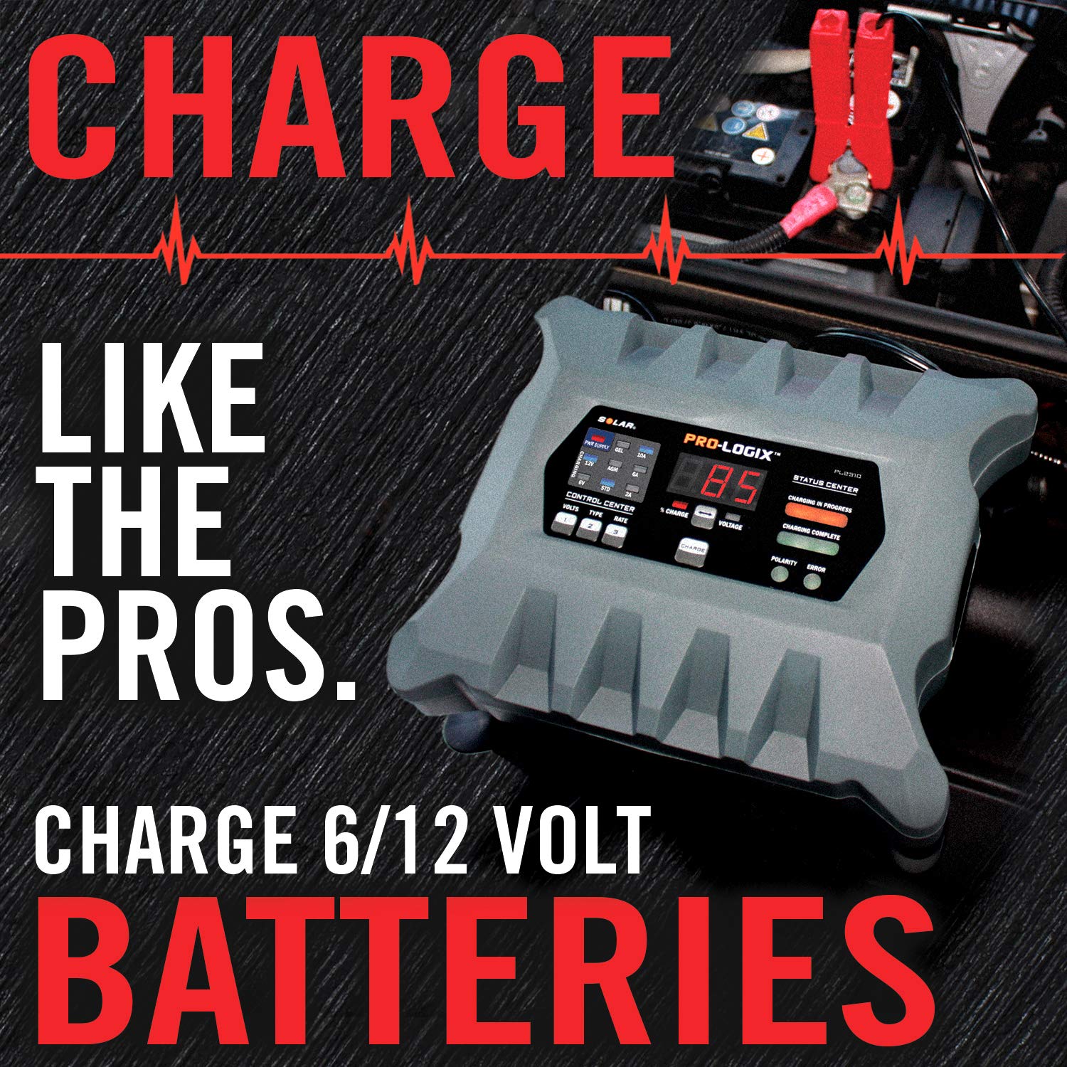 Clore Automotive Pl2310 10-Amp Fully-Automatic Smart Charger, 6V And 12V Battery Charger, Battery Maintainer, And Stable Power S