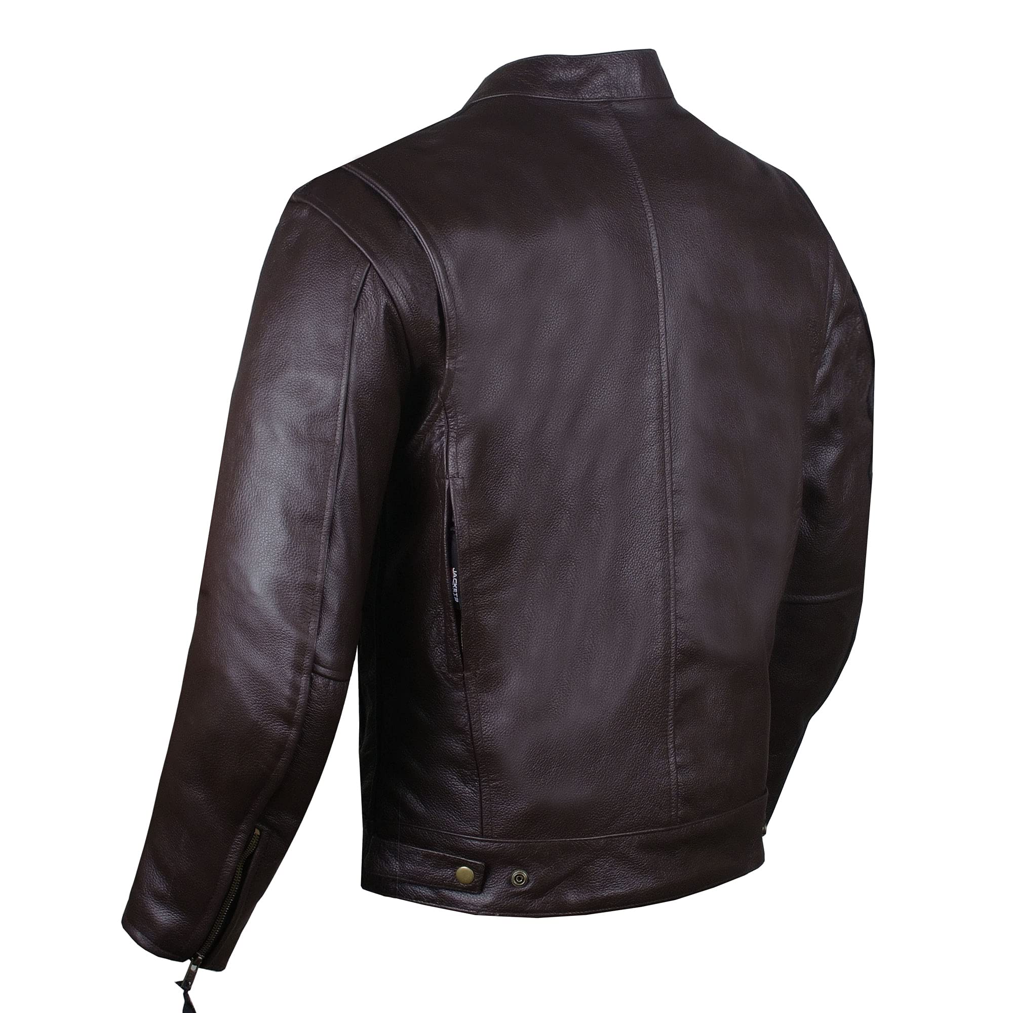 Men'S Commuter Premium Natural Buffalo Leather Motorcycle Jacket Ce Armor Conceal Carry Gun Pockets Cruiser Biker Brown Xl