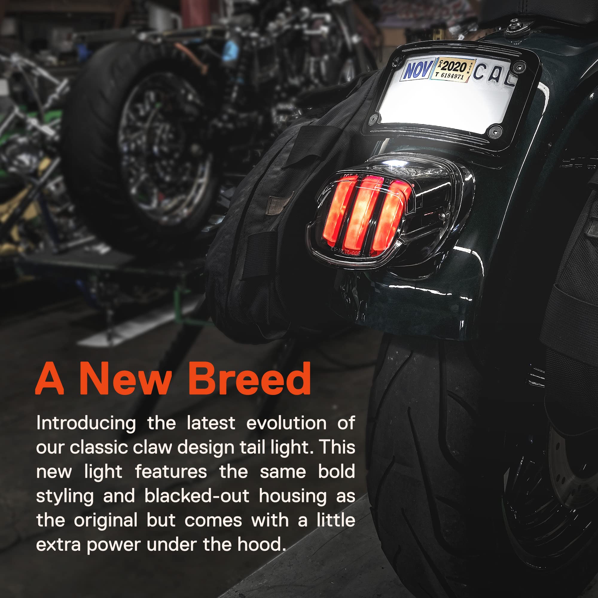 ONLINE LED STORE TRUE MODS LED Brake Tail Light - F1 Blinker, Black, DOT Approved, Integrated for Harley Davidson Models