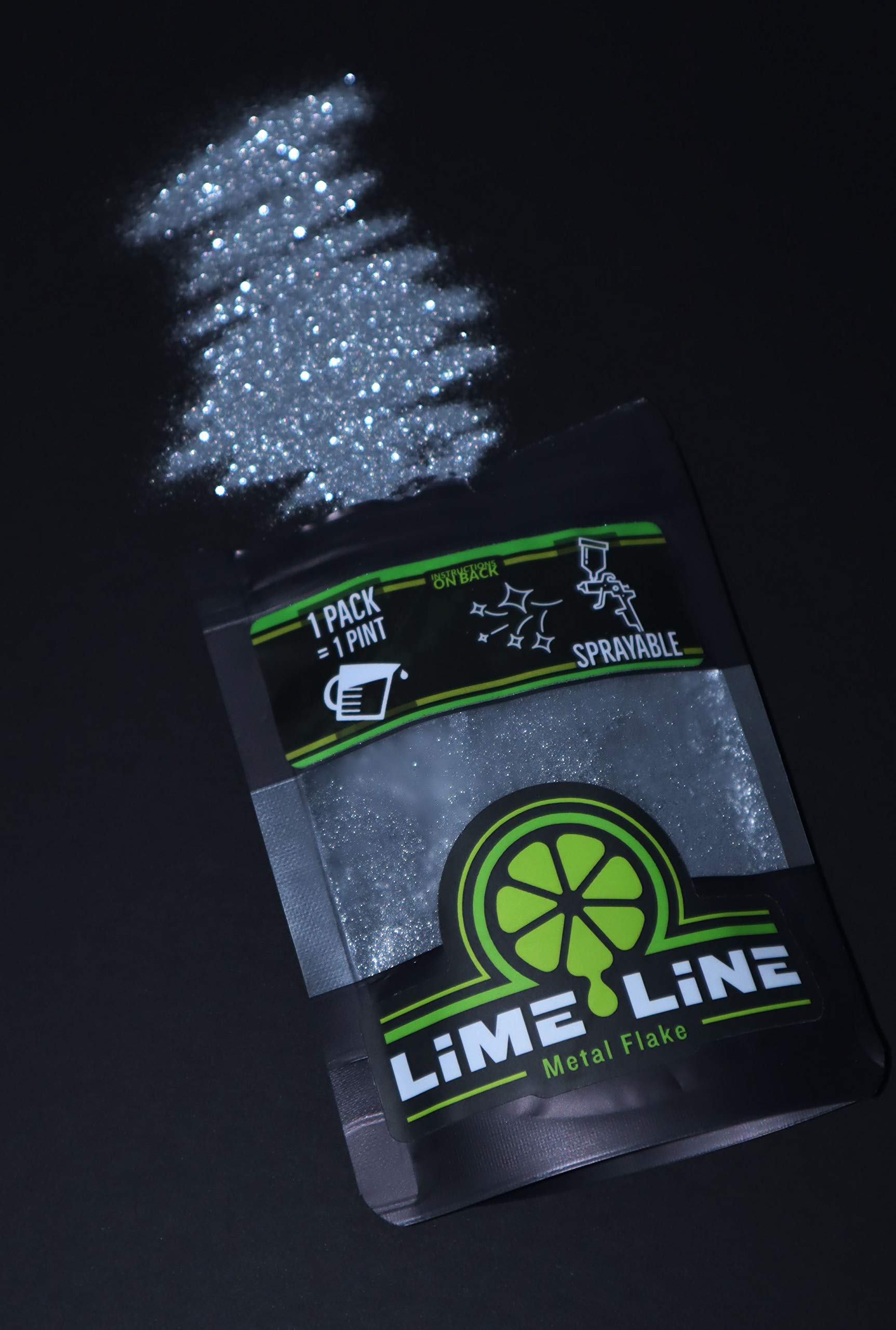 LiME LiNE Sprayable Automotive Metal Flake - Silver, 1 Count, Model 004, Metal Finish for Custom Paint