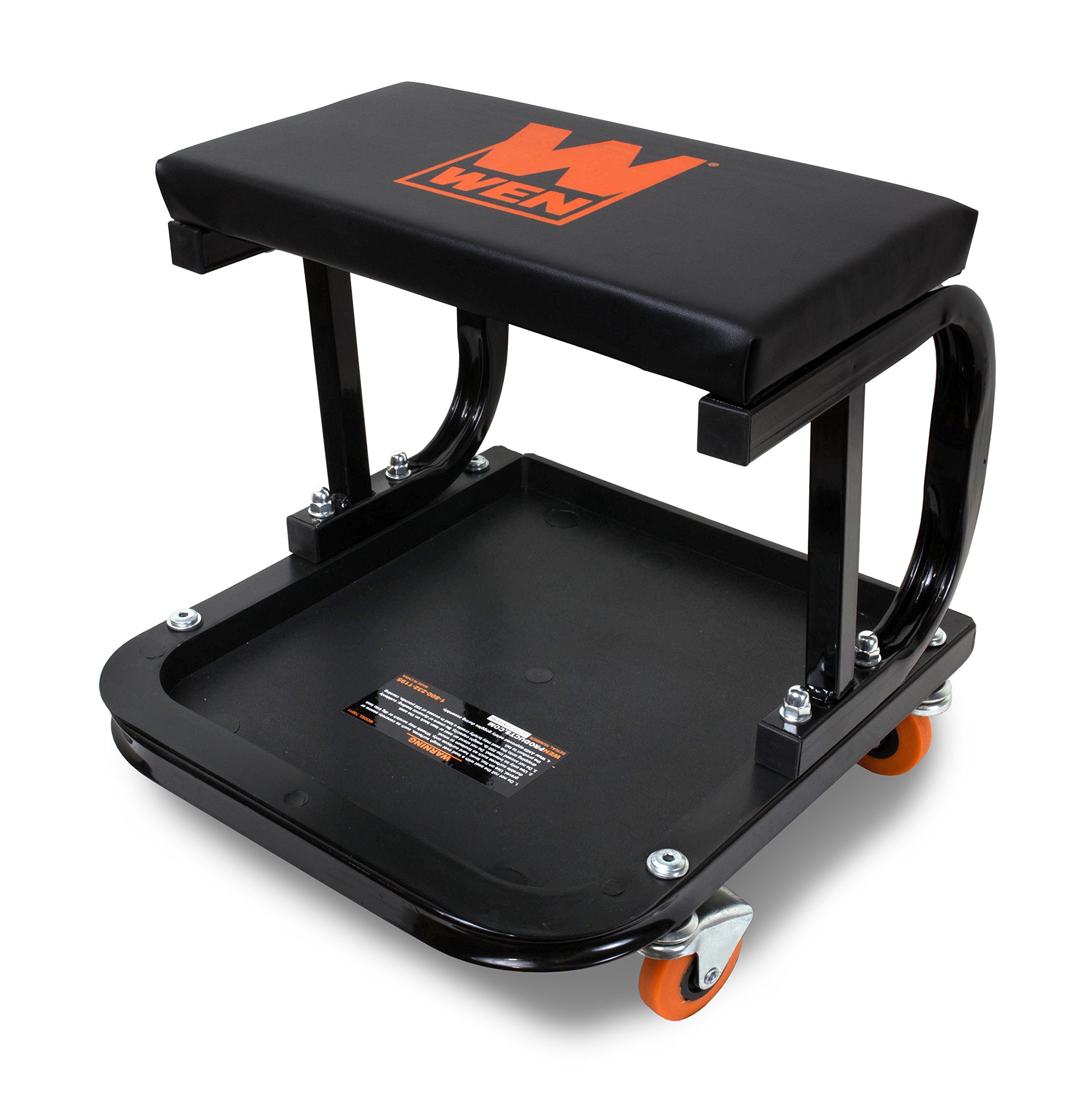 Wen 73011T 250 Lb. Capacity Rolling Mechanic Seat With Onboard Storage