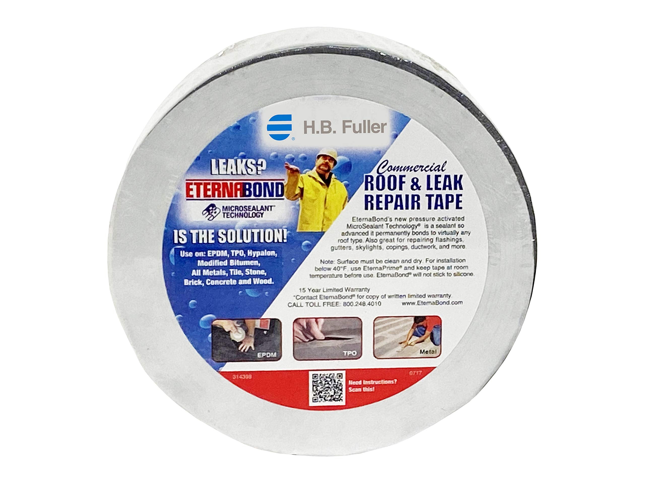 EternaBond RoofSeal Gray 2 x50 MicroSealant UV Stable RV Roof Seal Repair Tape | 35 mil Total Thickness - EB-RG020-50R - One-St