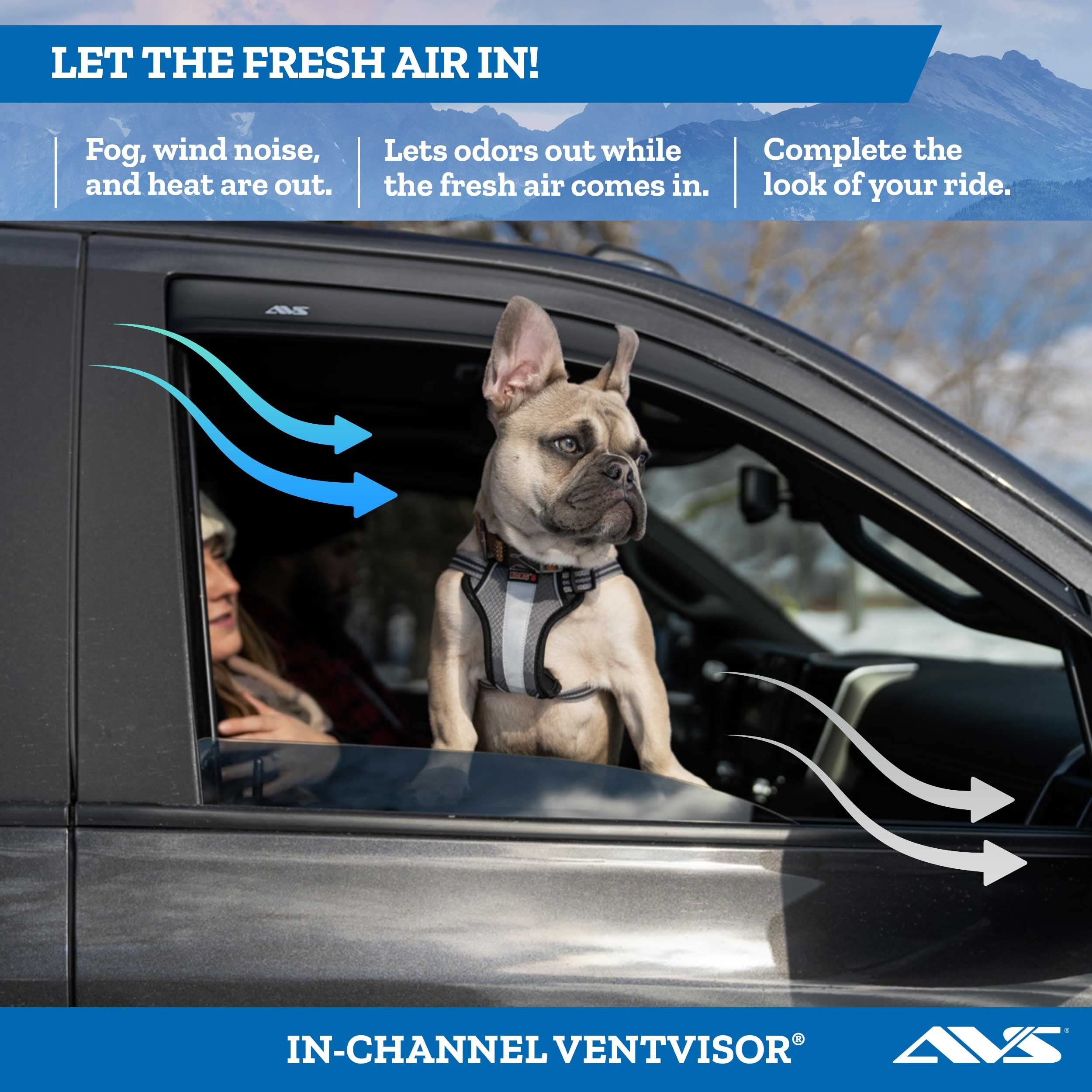 Auto Ventshade [Avs] 194818 In-Channel Ventvisor | 2019 - 2023 Ram 1500 Crew Cab - Smoke, 4 Pc.