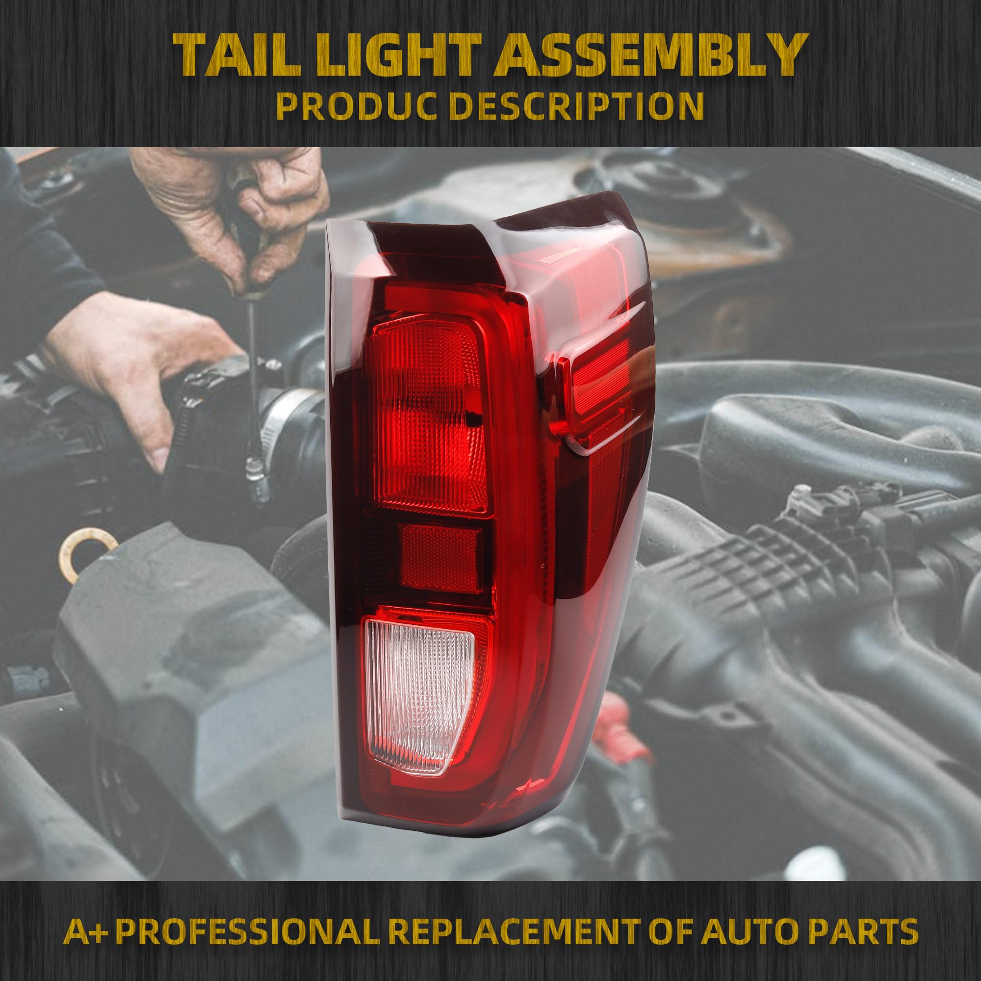 Dasbecan Right Passenger Side Tail Light Assembly Rear Lamp Halogen Type Compatible With 2019-2023 2024 Gmc Sierra 1500/2500 Hd/