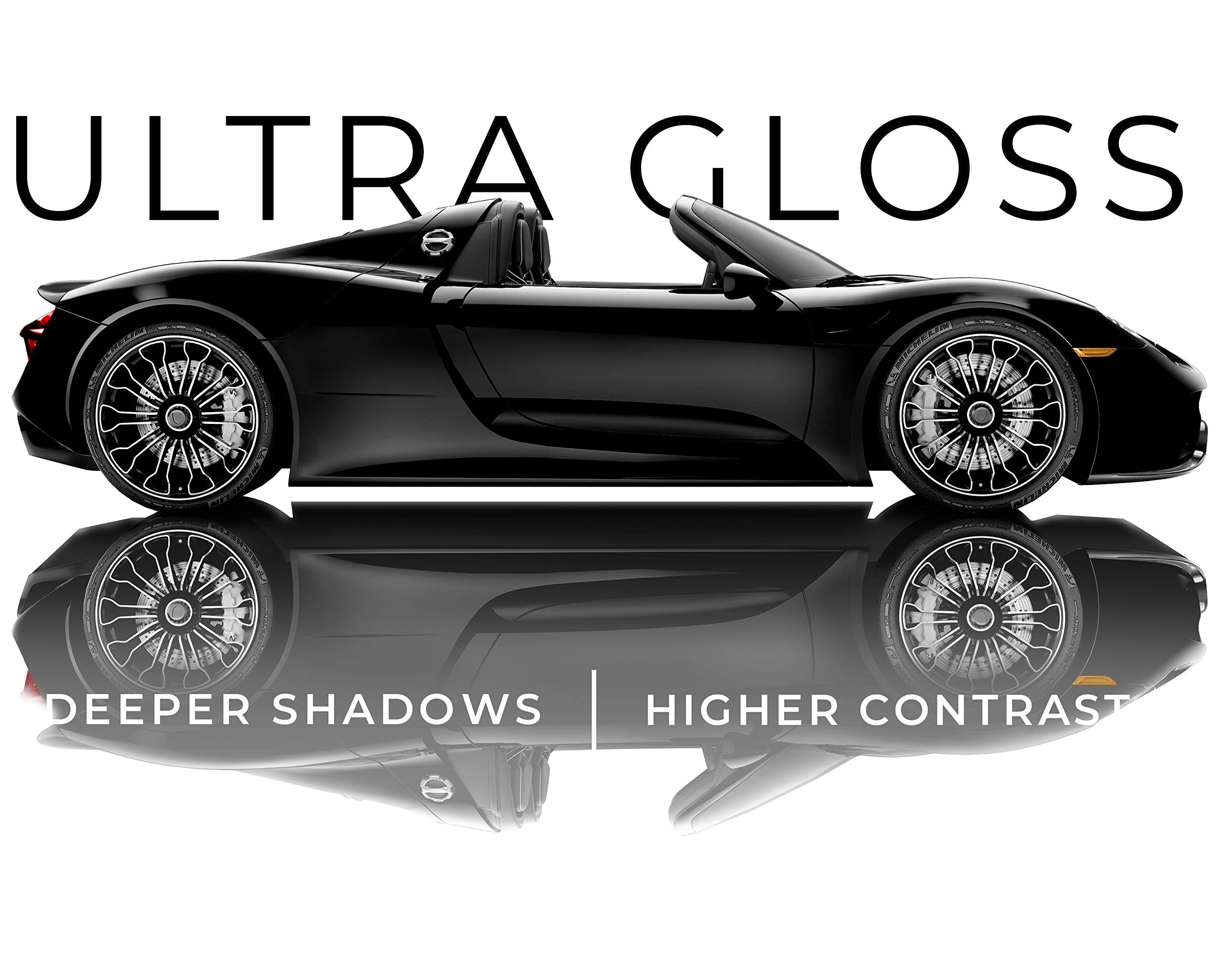 Vvivid+ Ultra Gloss Premium Vinyl Car Wrap Film (15Ft X 5Ft, Gloss Piano Black)