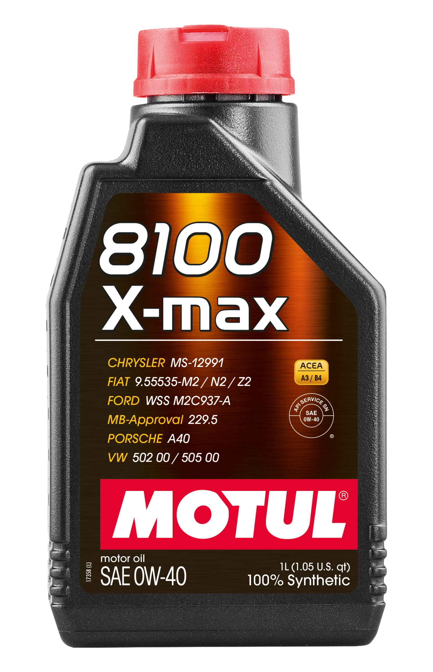 Motul 104533 8100 X-Max 0W40 Synthetic Engine Oil - 5 Liter (1L)