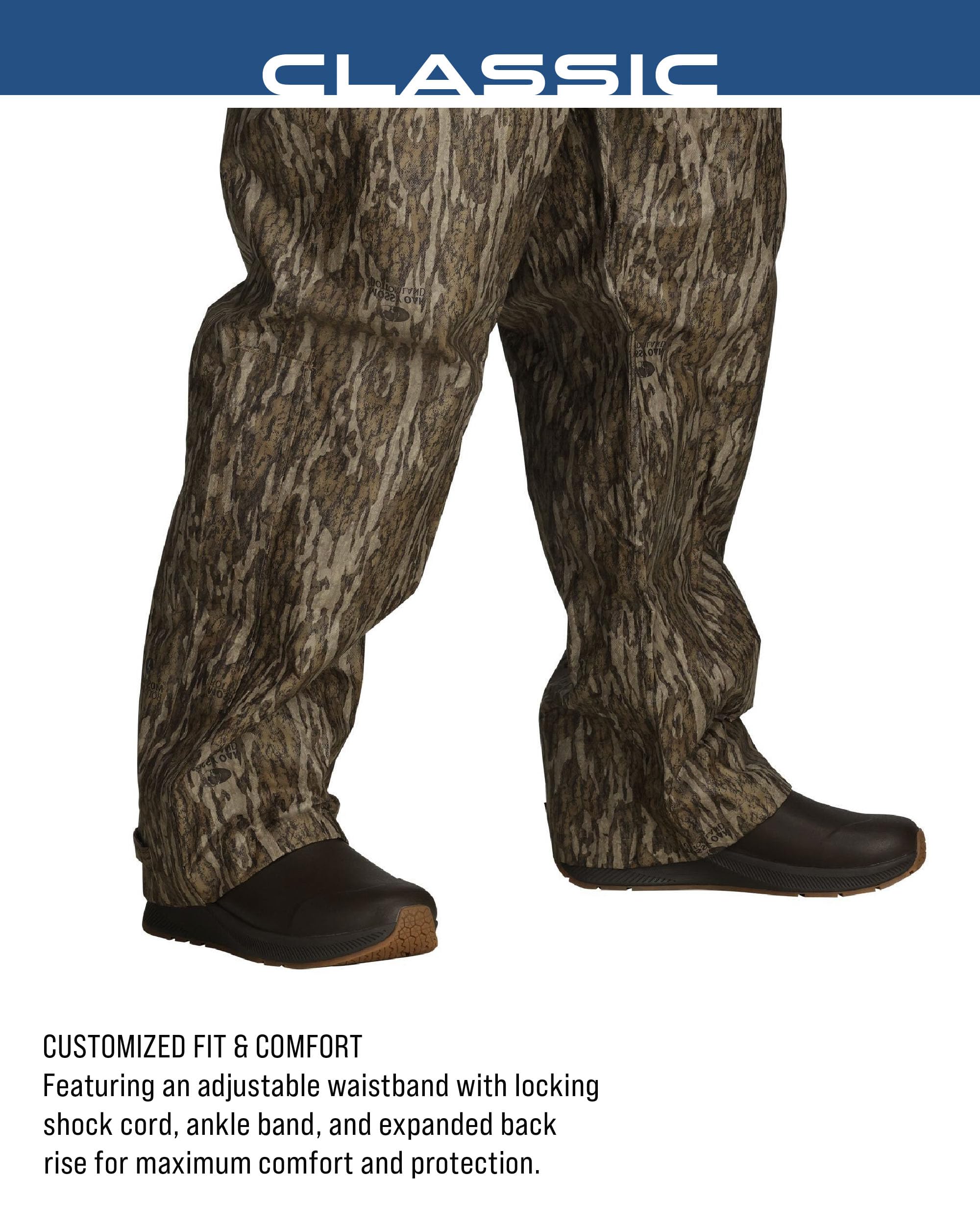 Frogg Toggs Men'S Standard Classic Pro Action Waterproof Breathable Rain Pant, Mossy Oak Bottomland, X-Large Short