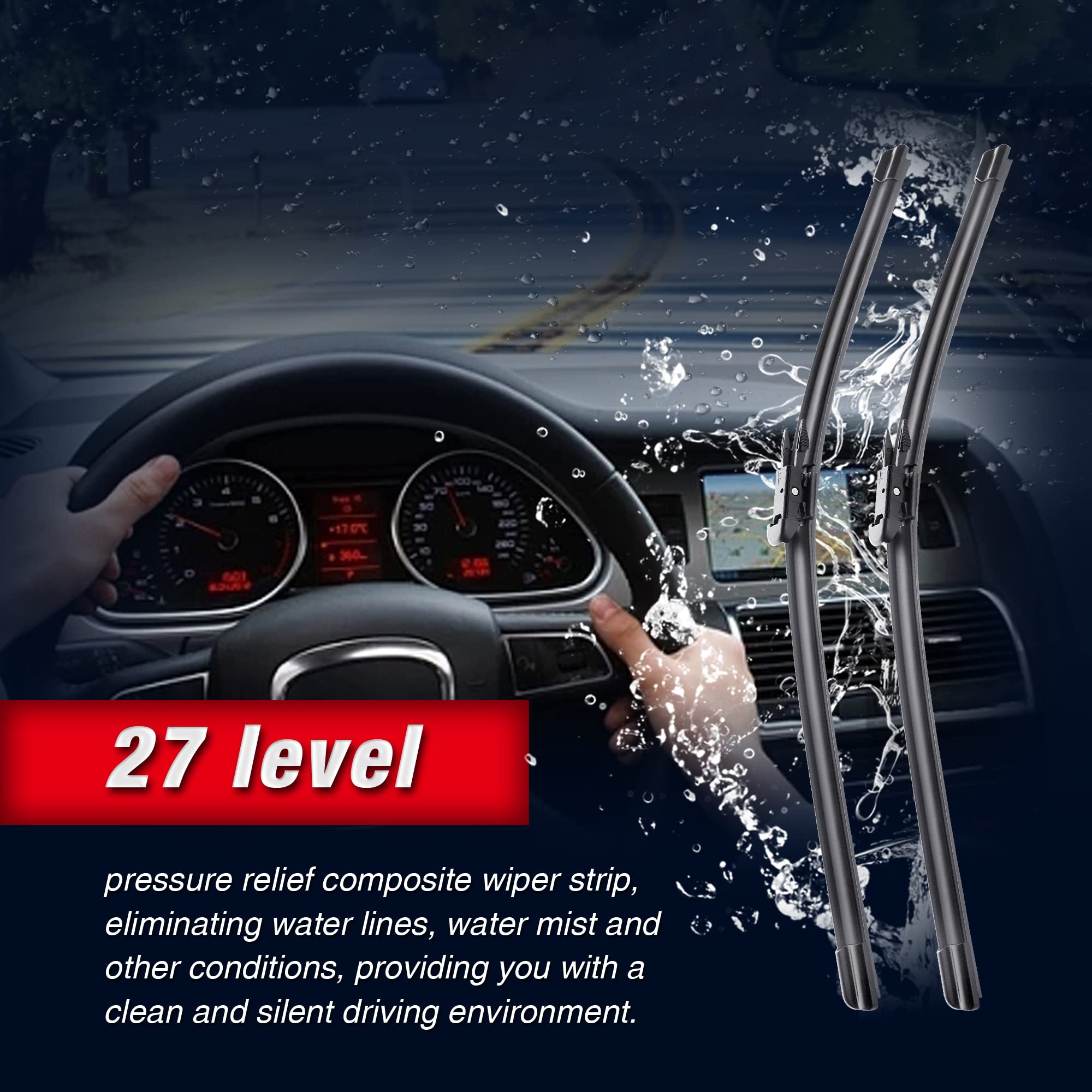 28'' 28'' Automotive Replacement Windshield Wiper Blades For Ford Edge 2020-2015 Escape 2019-2013 Focus 2018-2012 Fusion 2019-20