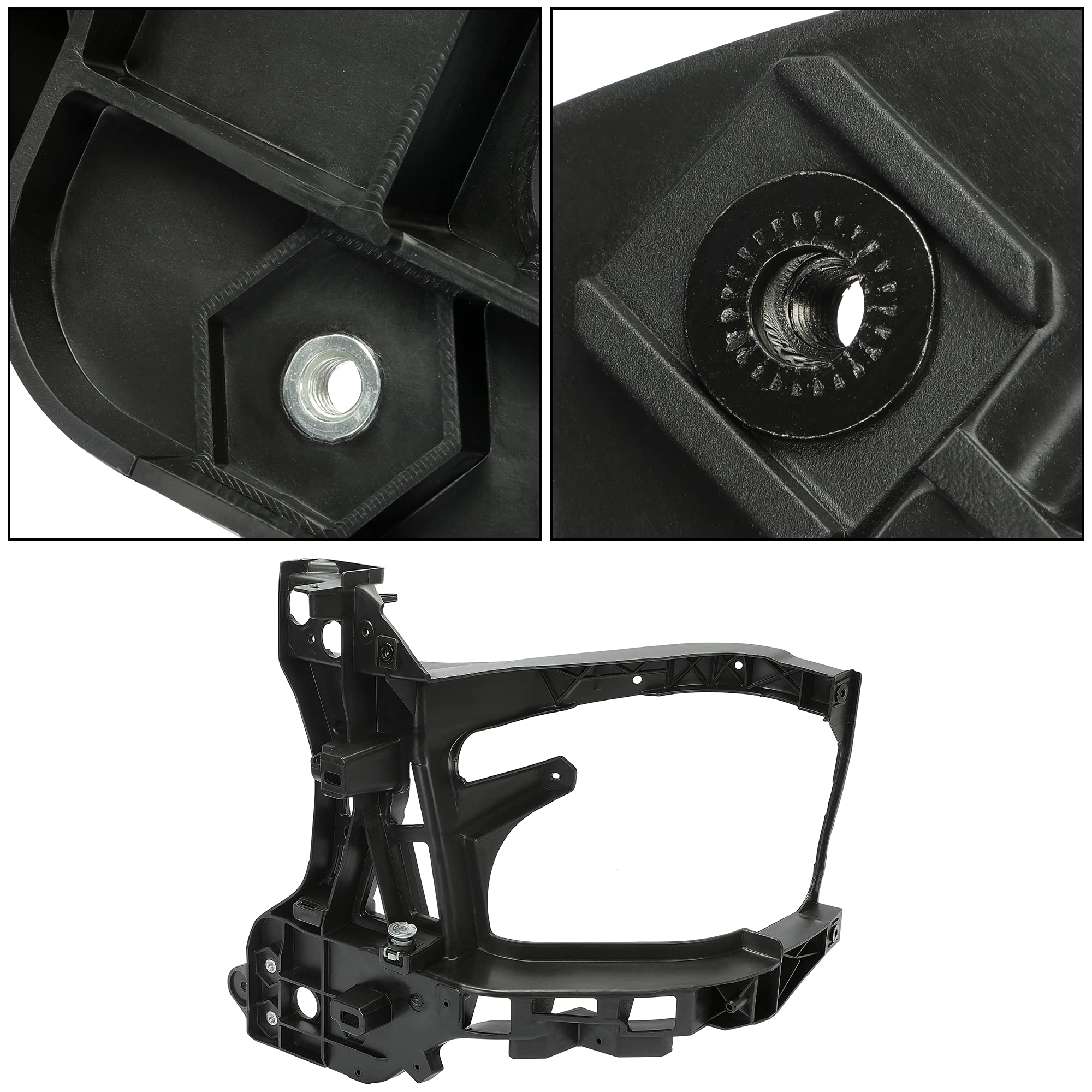 ECOTRIC Radiator Support Headlamp Mounting Bracket, Left (Driver Side), Black, Compatible with 2013-2024 Dodge Ram 1500/2500/3500, Model