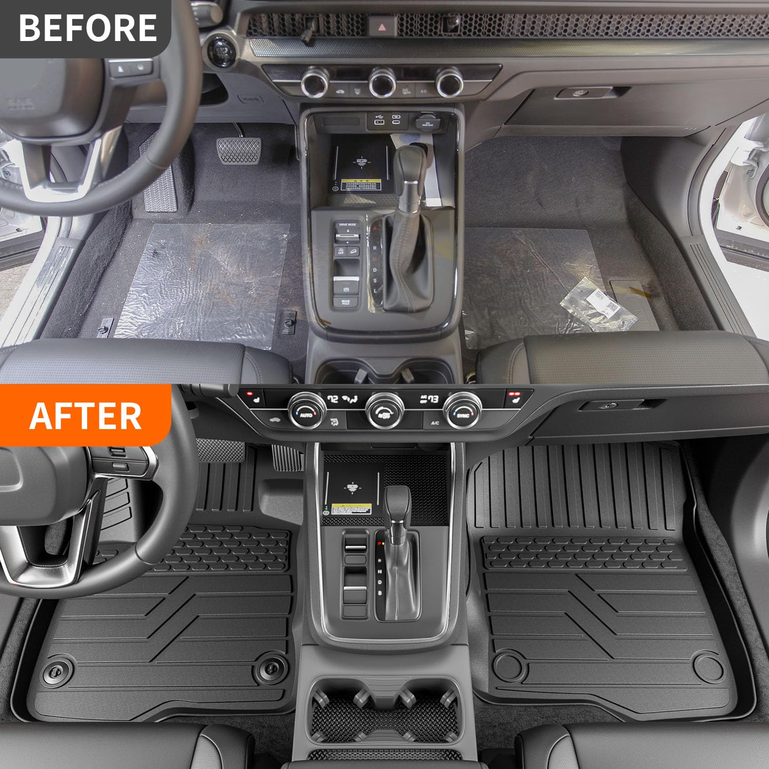 powoq Floor Liner for 2023-2026 Honda CRV, Trunk+Backrest+Floor Mat, Thermoplastic Elastomer, Compatible with Hybrid Model 23CRV02