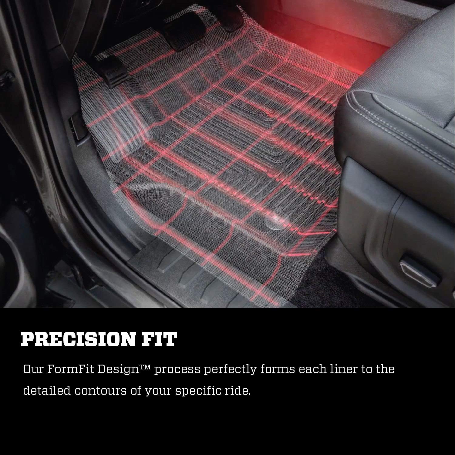 Husky Liners X-Act Contour Series | Front & 2Nd Seat Floor Liners - Black | 54608 | Fits 2019-2022 Dodge Ram 1500 Crew Cab W/O Factory Storage Box 3 Pcs