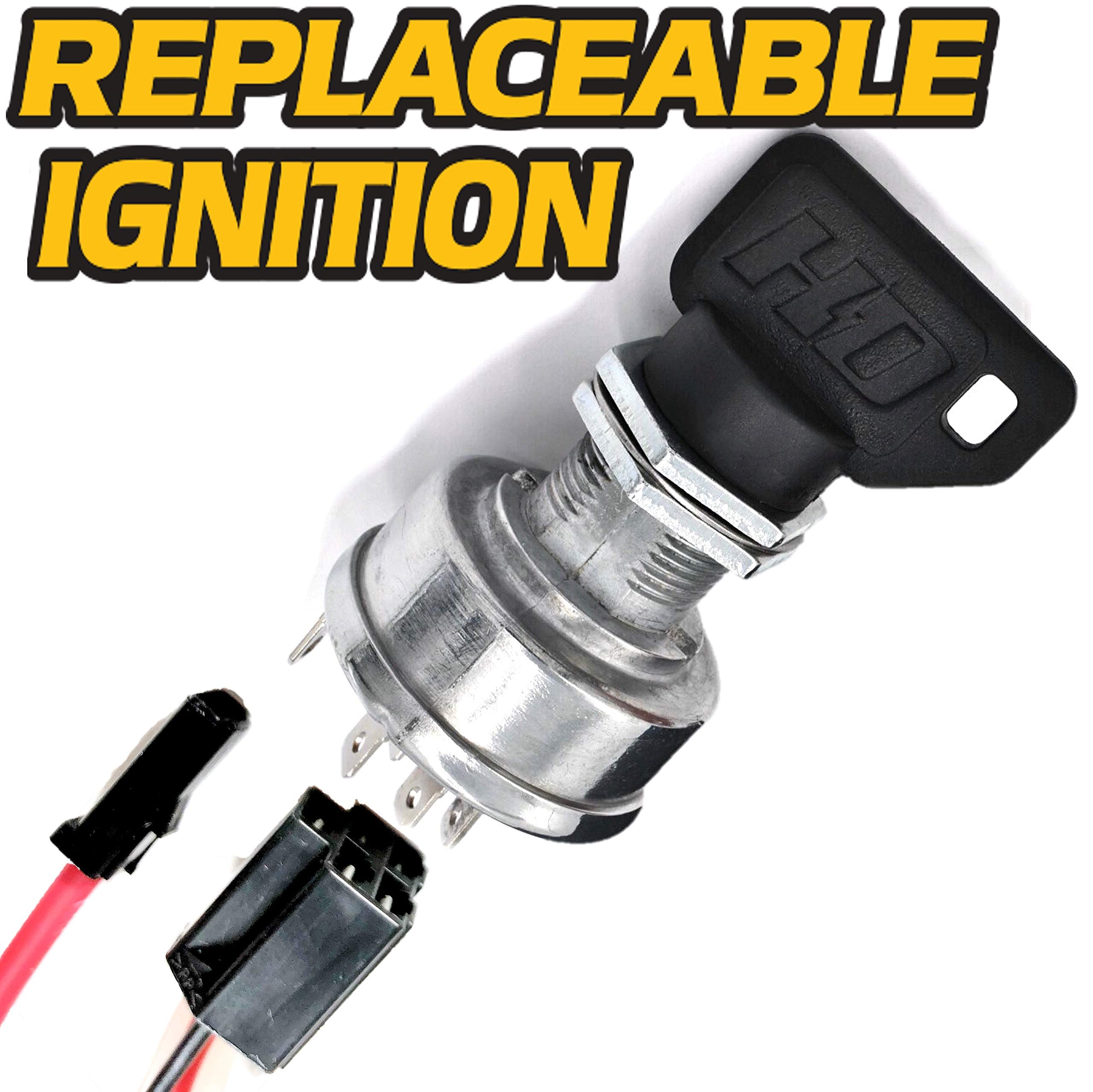 HD Switch Ignition Switch Module with Replaceable Key & Umbrella Keys for John Deere Tractors - Black