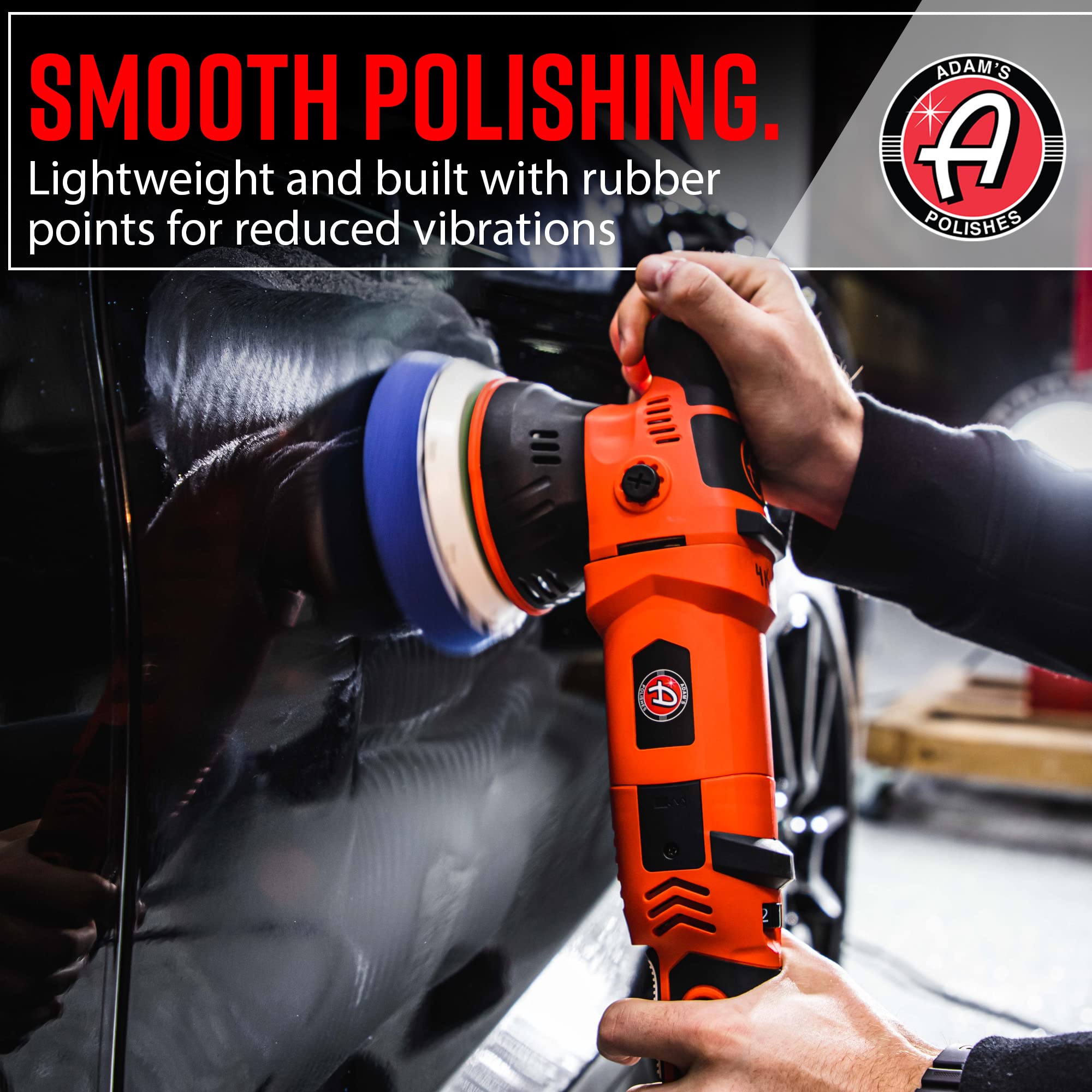 Adam's Polishes SK Pro 15mm Car Polisher - Red Aluminum Professional Buffer for Car Detailing