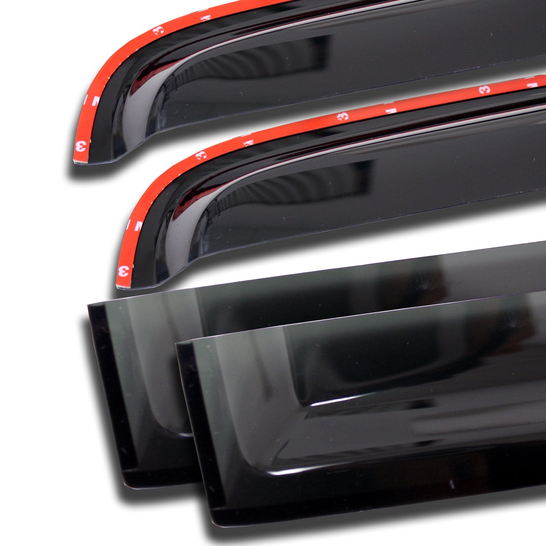 TuningPros WV-154i In-Channel Window Visor Deflector Rain Guard Dark Smoke 4-pc Set