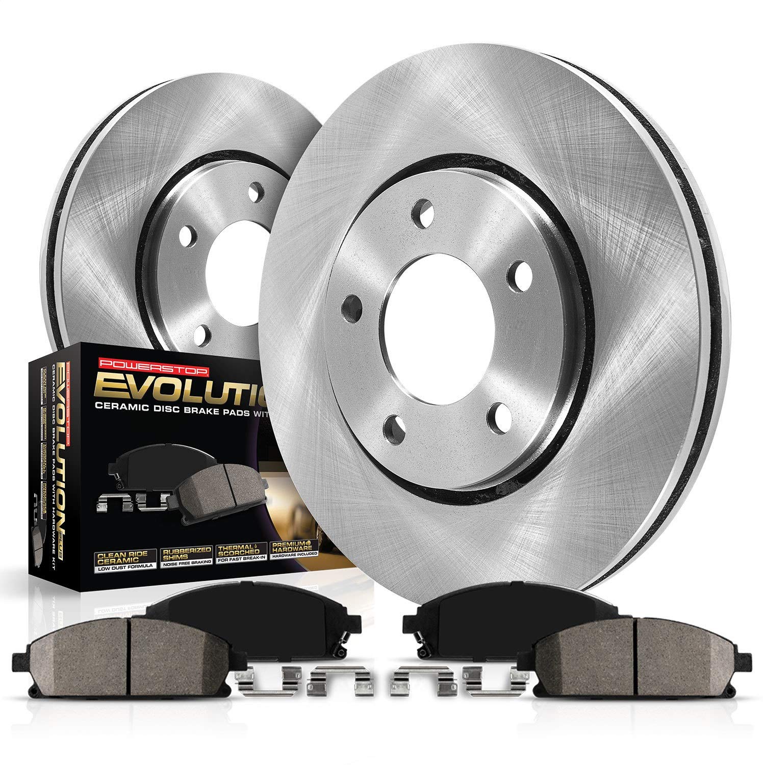 Power Stop KOE1043 Front Autospecialty OE Replacement Brake Rotors and Ceramic Brake Pads Kit For Acura ILX Honda Accord Civic C