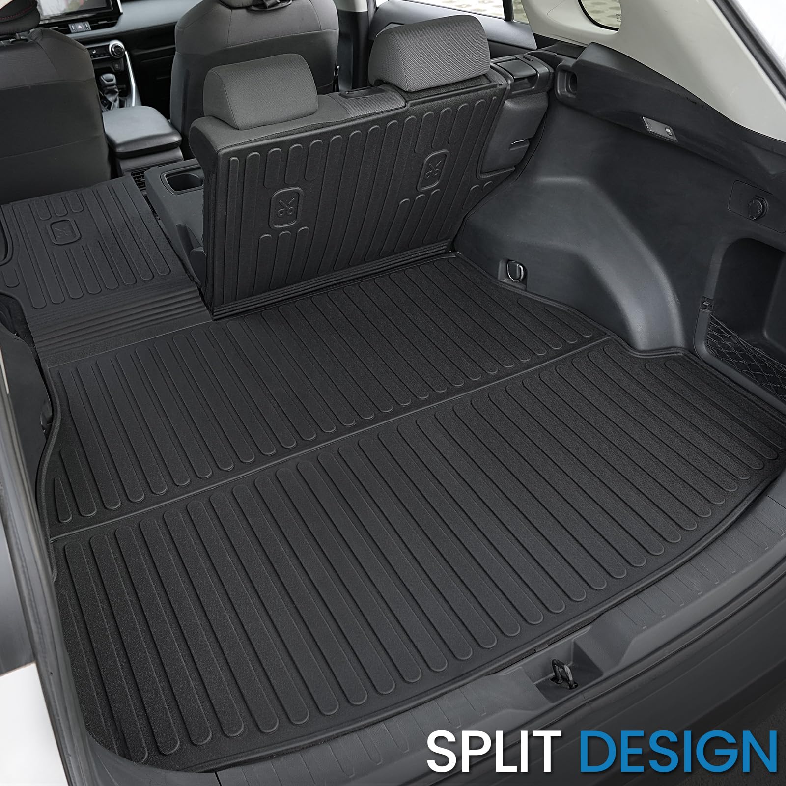Joularise Floor Mats Cargo Mats Set Compatible With 2019-2024 2025 Toyota Rav4 Accessories, All Weather Tpe Trunk Cargo Liner Se
