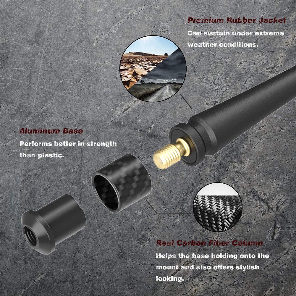 Rydonair Antenna Compatible With Jeep Wrangler Jk Jku Jl Jlu Rubicon Sahara Gladiator 2007-2024 | 7 Inches Rubber Antenna Replac