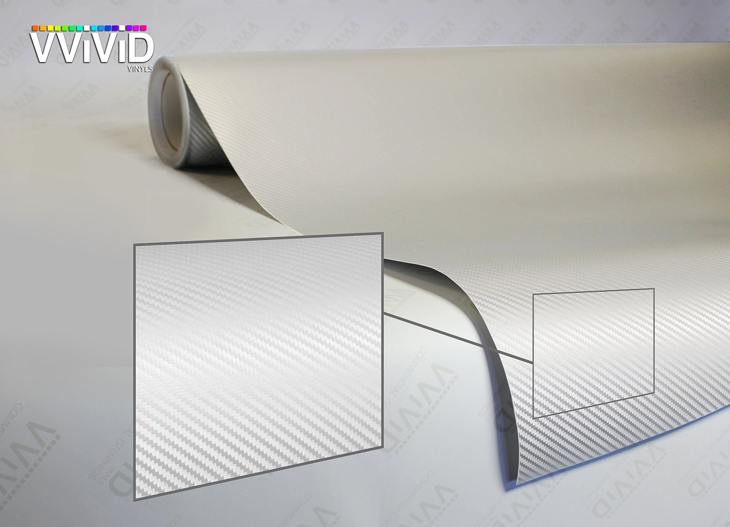 Vvivid Xpo White Carbon Fiber Car Wrap Vinyl Roll With Air Release Technology (100Ft X 5Ft)
