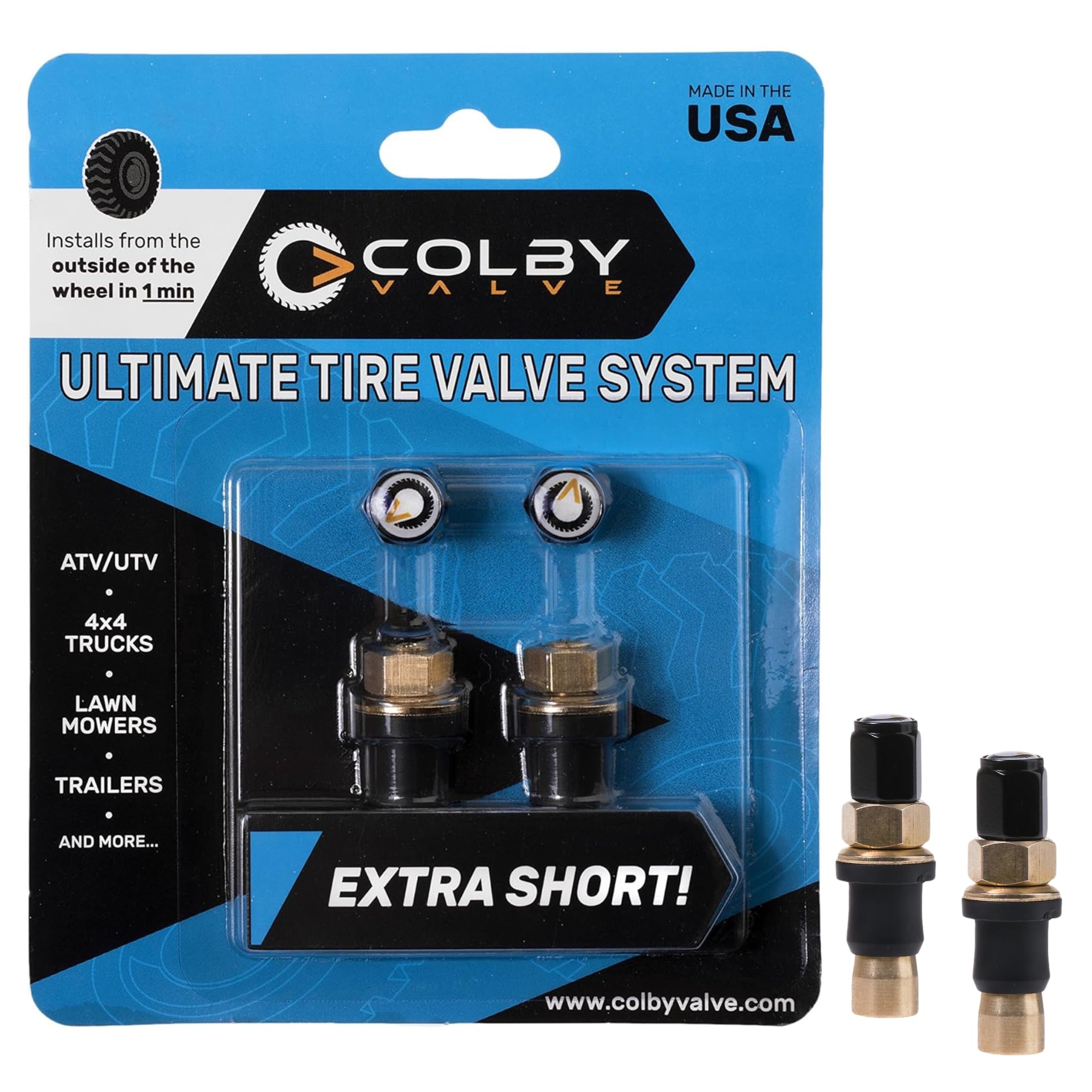 Colby Valve Ultimate Permanent Tire Valve Stem Replacement System | Valve Stem Short | No Need to Remove Tire | Tire Valve Stem 