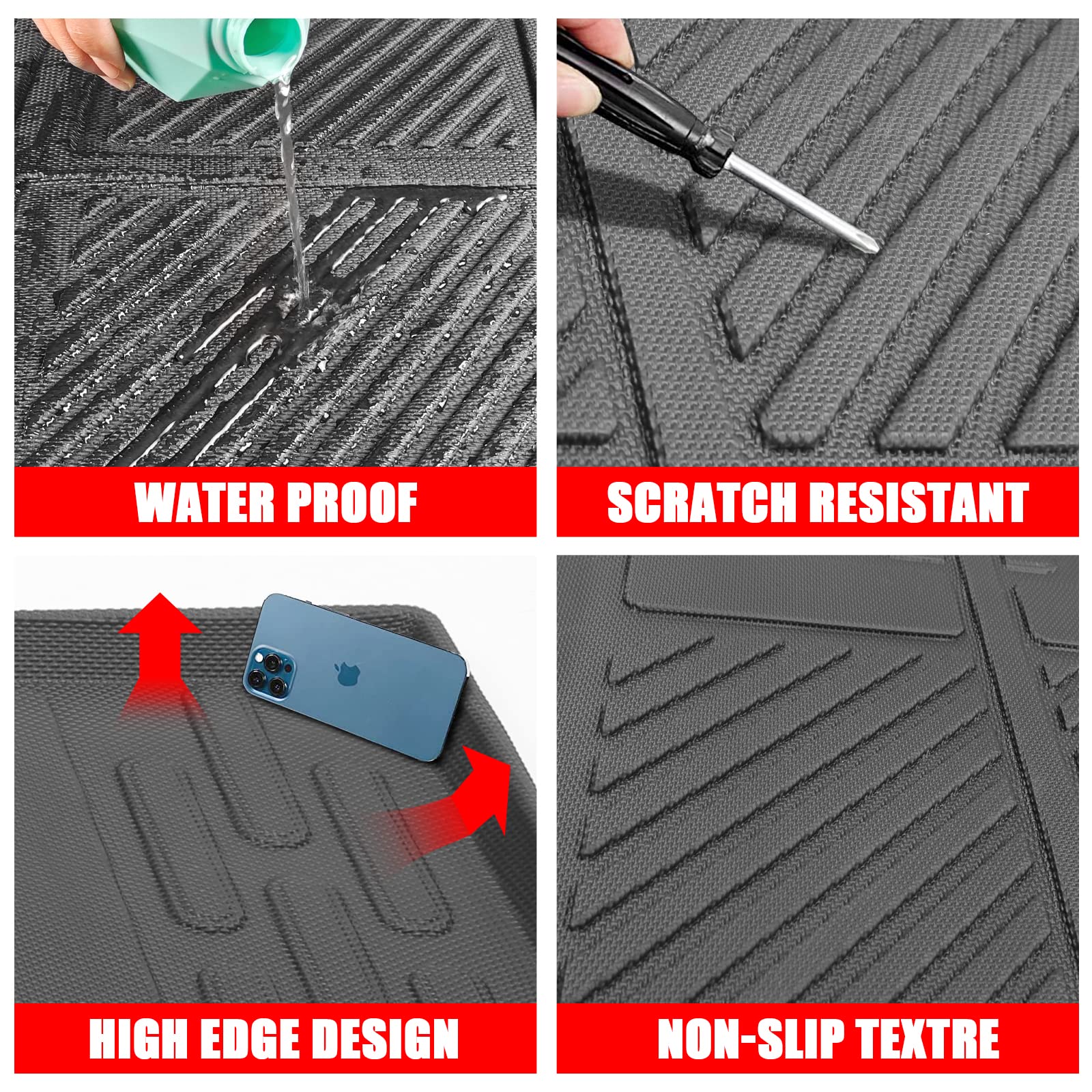 Mabett Interior Cover Mats for Ford Bronco Accessories 4-Door 2021 2022 2023 2024 Floor Mats Rear Seat Back Cover and Cargo Line