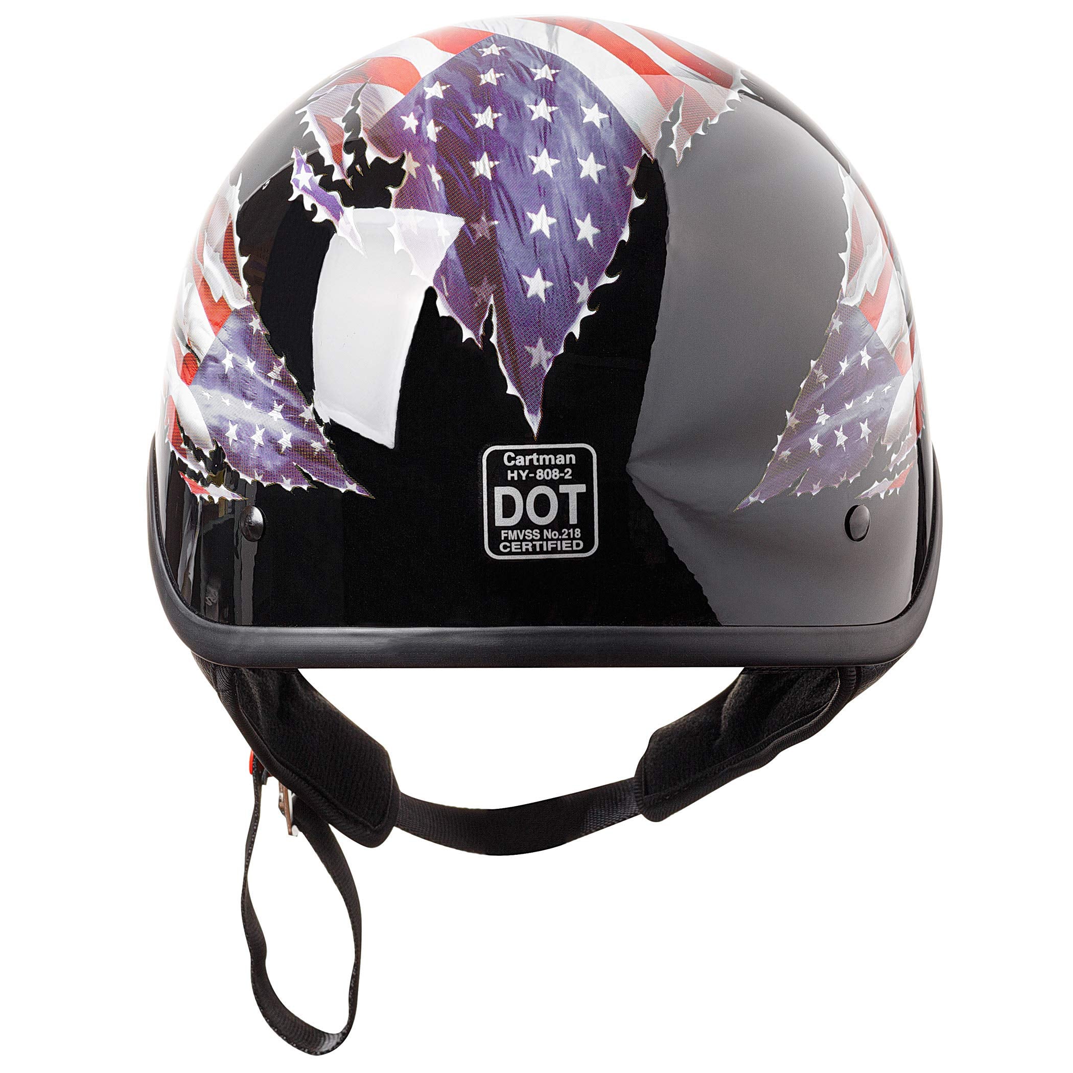 CARTMAN Cartman Cruiser Half Face Helmet, DOT Approved, Large, Patriotic Eagle Graphics, ABS Material
