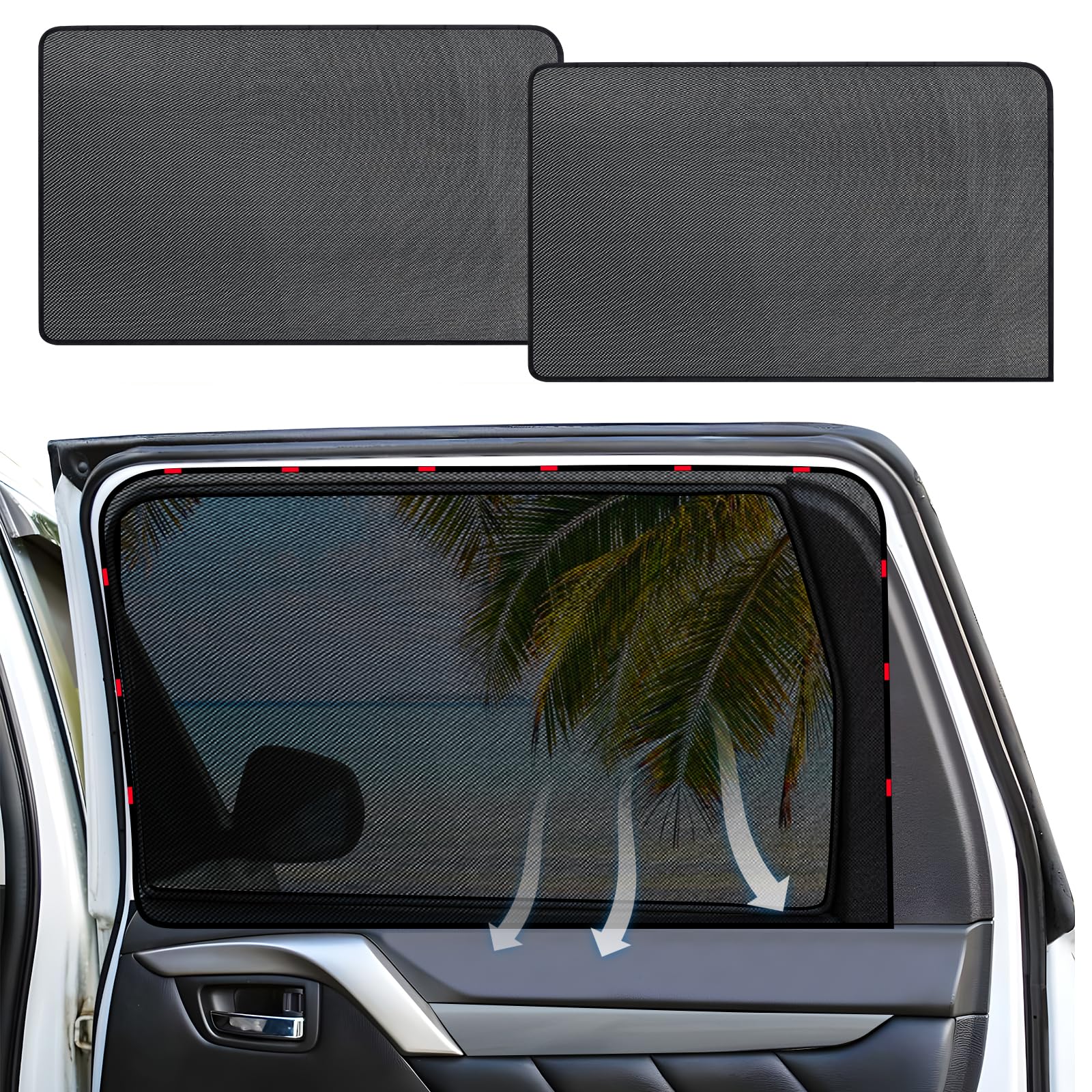 ZATOOTO Car Sun Shades for Driver Side Window, Front Window Sun Shade Mesh Protection from Heat and UV