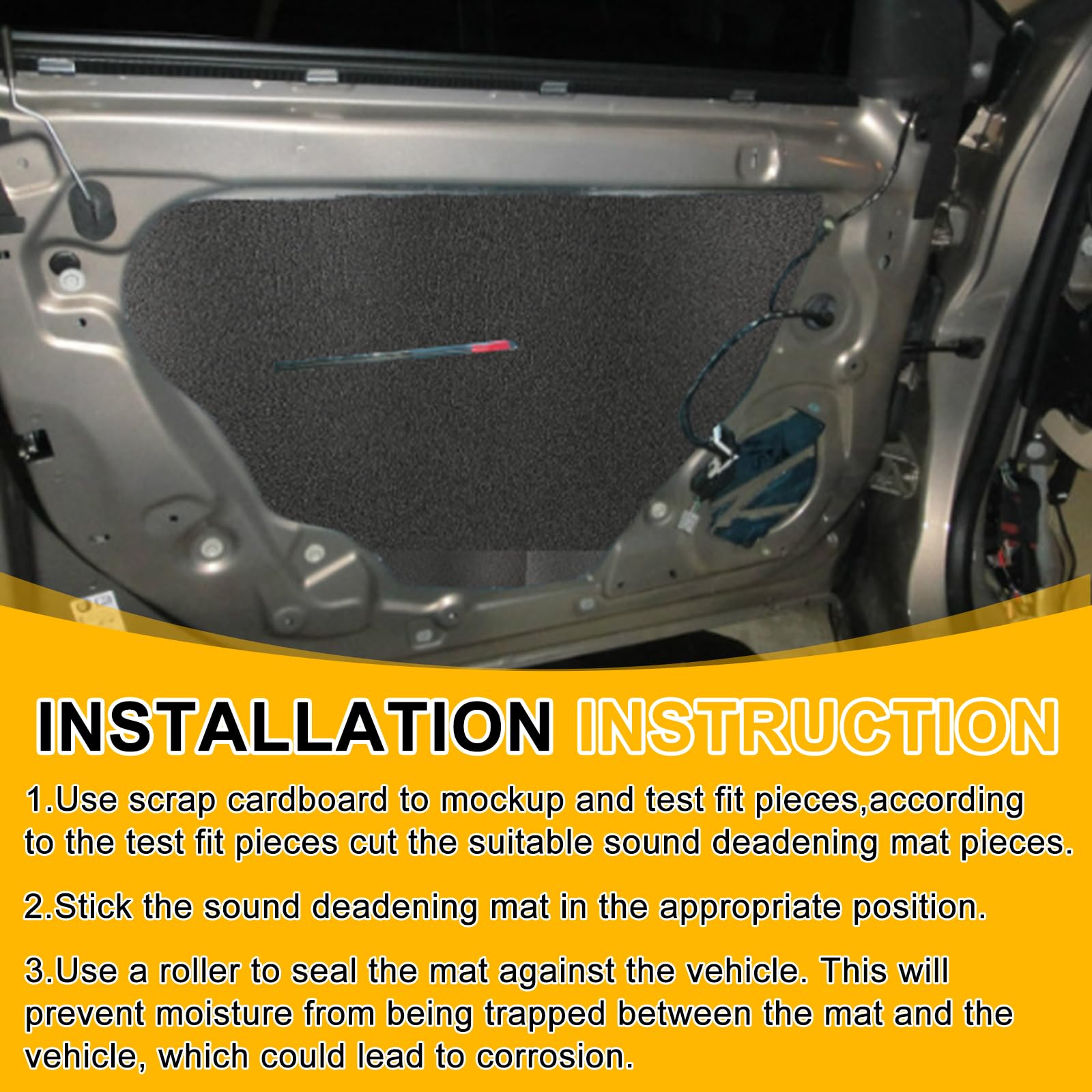 VOISEN Sound Deadening Mat, 36 sqft, 4mm Thick PE Foam, Black, Car Sound Deadening Material & Heat Barrier