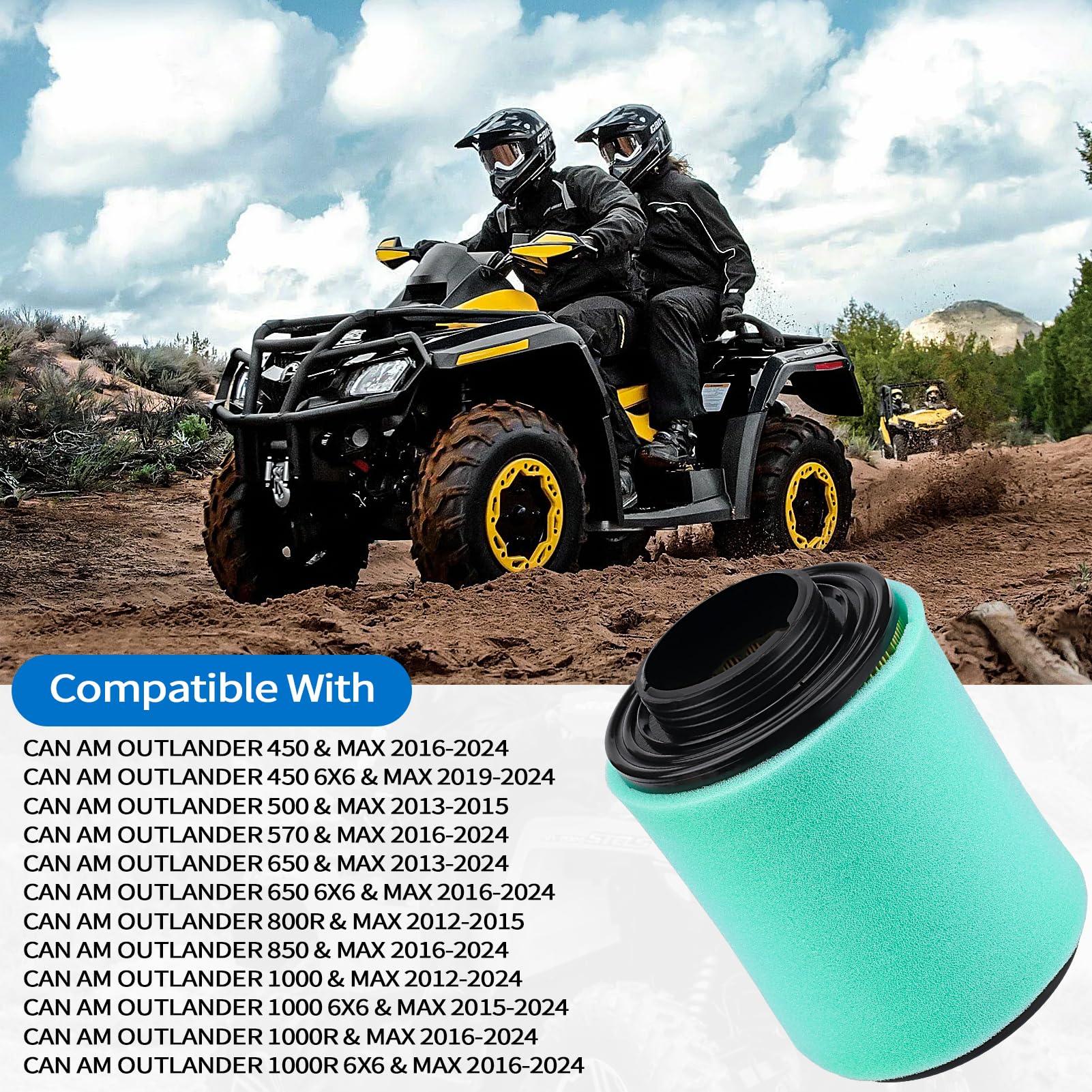 LOCOPOW 707800371 Air Filter Part for Can Am Outlander Renegade 570 450 850 650 800R 1000 1000R Max DPS XMR XT XTP STD XXC 2012
