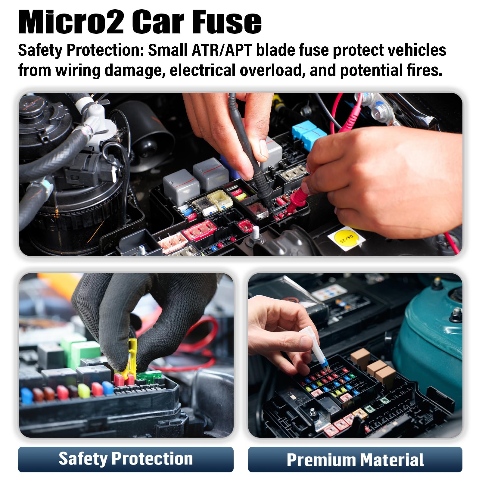 ALLECIN 25 Amp Micro2 Fuse 25Amp Micro 2 Car Fuses 25A Automotive APT ATR Blade Fusibles para Autos for RV Vehicle Truck Motorcy