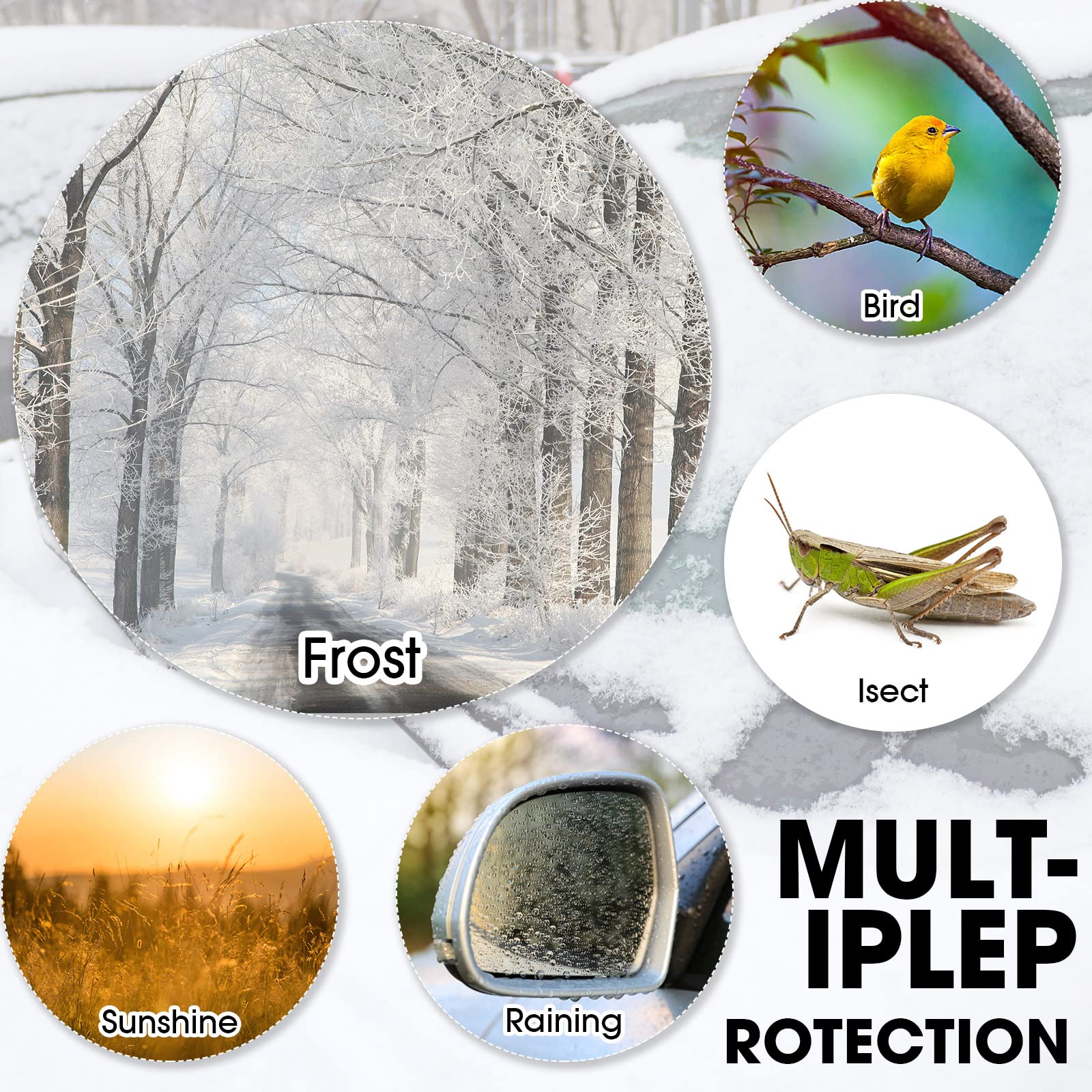 Frienda Waterproof Side Mirror Covers - 6 Pieces Auto Rearview Protection with Drawstrings for Winter Vehicle Accessories
