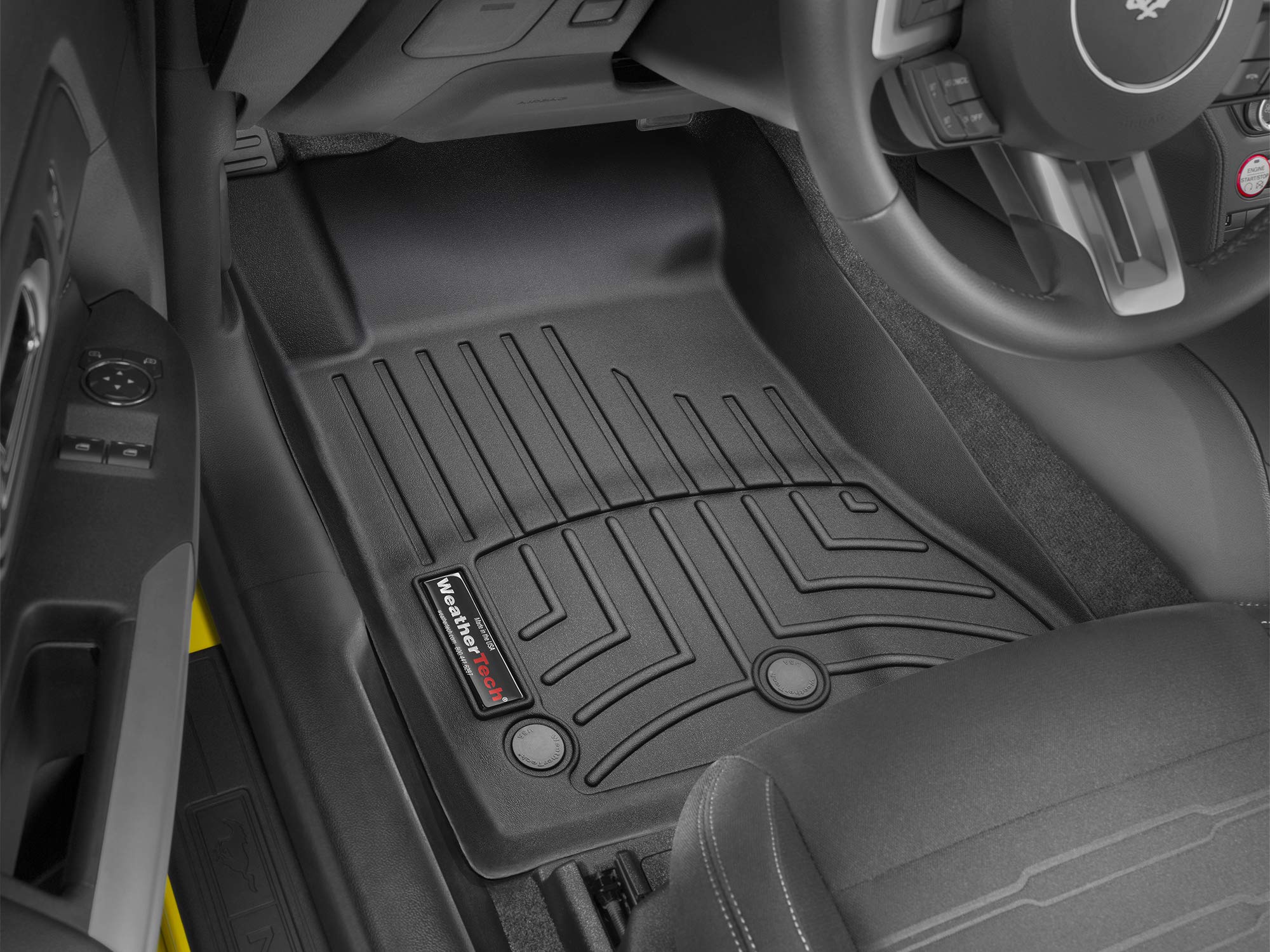 Weathertech Custom Fit Floorliners For Ford Mustang, Mustang Dark Horse, Mustang Mach 1, Mustang Shelby Gt500, Mustang Shelby Gt350-1St Row (446991), Black