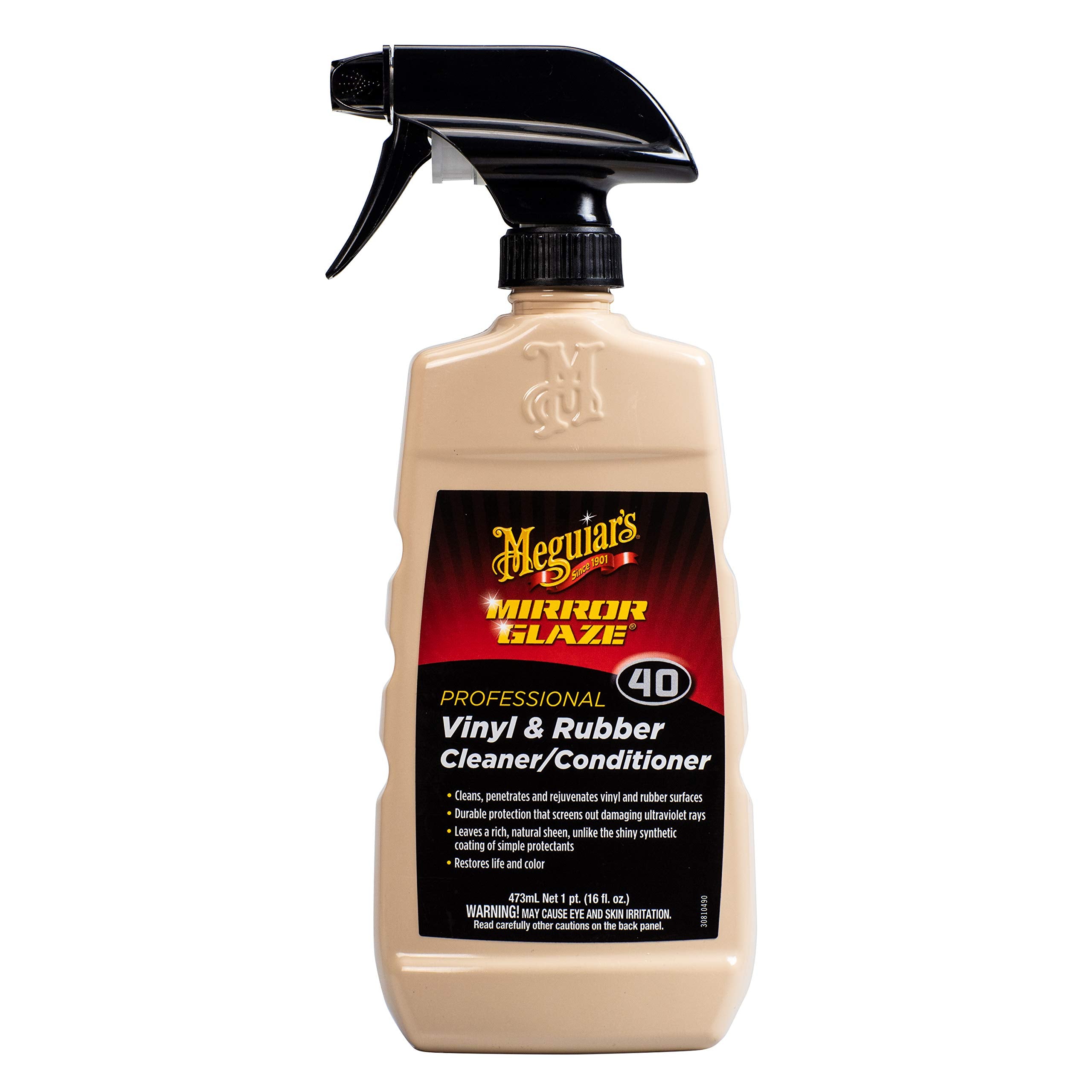 Meguiars Professional Vinyl and Rubber Cleaner Conditioner M4016 - Pro-Grade Vinyl Cleaner & Rubber Cleaner for Interior and Ex