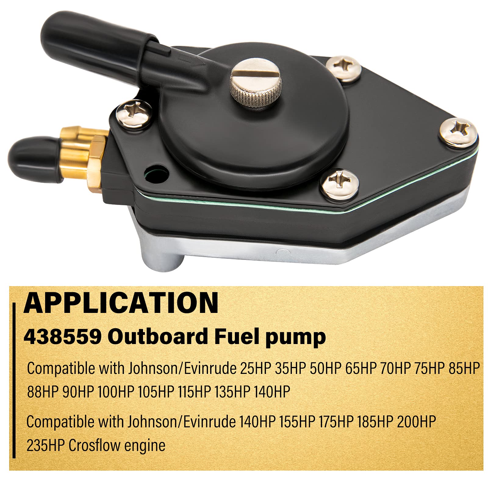 438559 Fuel pump For Johnson Evinrude outboard 25 35 50 65 70 75 85 88 90 100 105 115 135 140 HP Replace 385784 0438559 433390 3