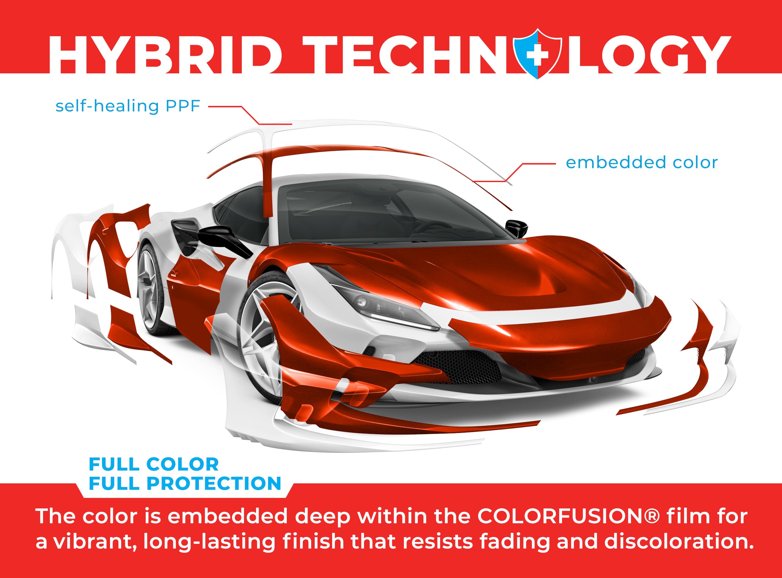 Colorfusion Ppf By Vvivid, Gloss Evil Red Dry Apply Ppf Vinyl Car Wrap Roll 1Ft X 5Ft