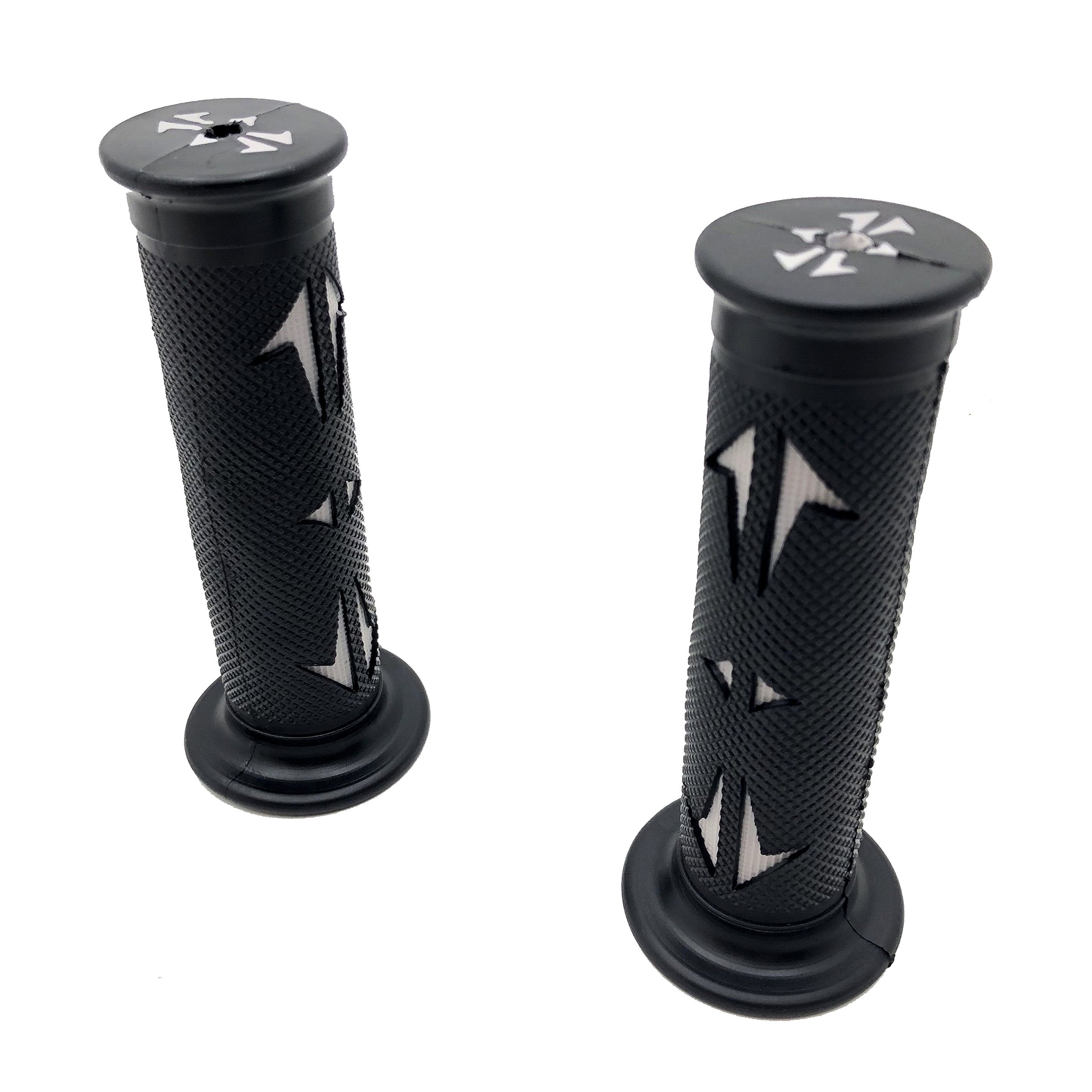 Xkmt-Bean Style Engraved Gel Hand Grips White Atv Quad Compatible With Polaris Seadoo Bombardier Jet Ski Honda Atv Foreman Recon