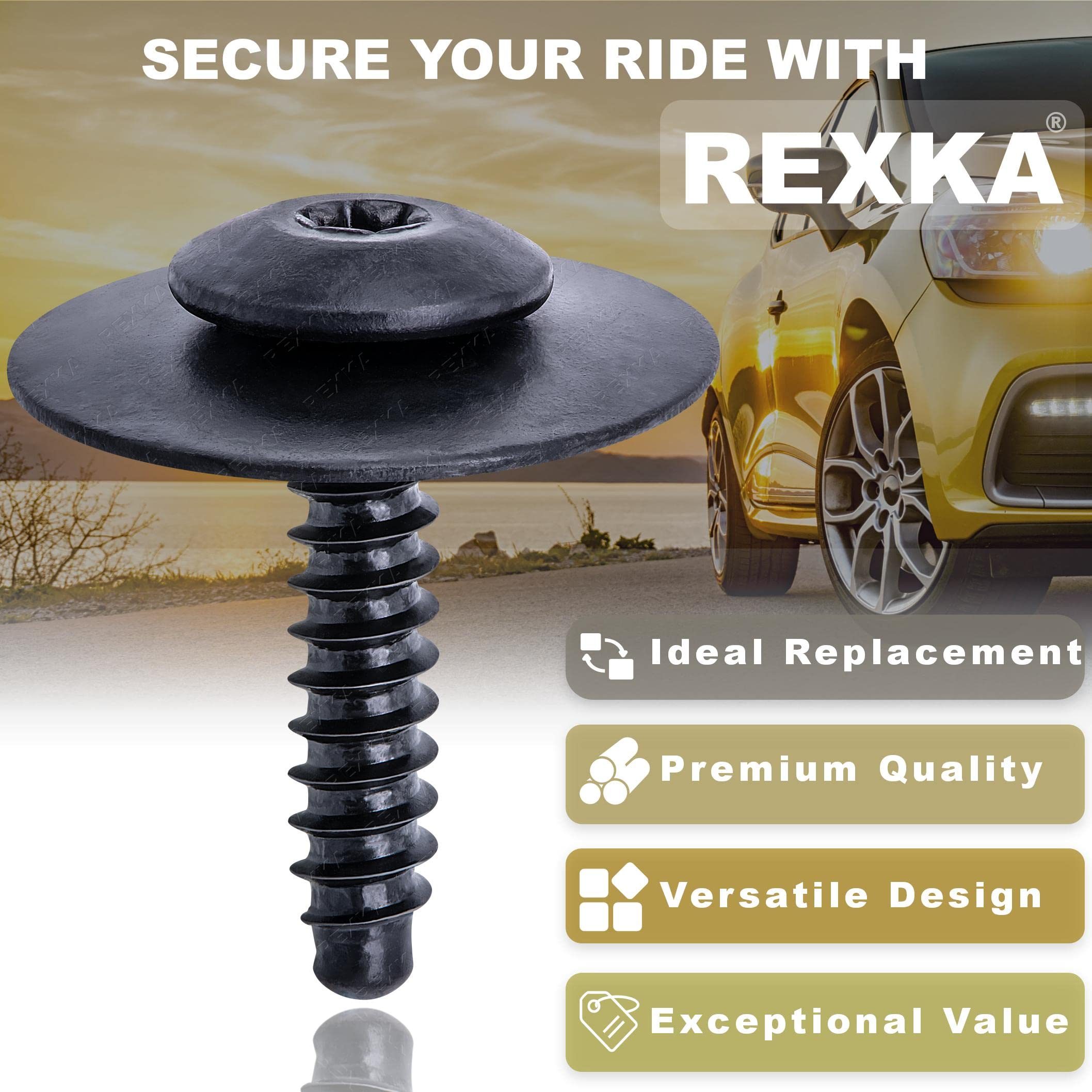 Rexka 20pcs Fender Liner Splash Shield Bolt Screw Compatible with GM Vehicles - One Size, White