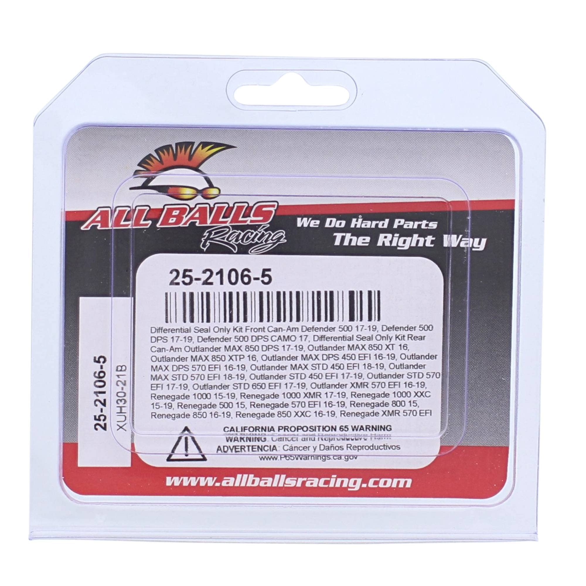 All Balls Differential Seal Only Kit Rear 25-2106-5 For Can-Am Outlander 1000 Xmr 14-15, Outlander 570 Dps 16-17, Outlander 570