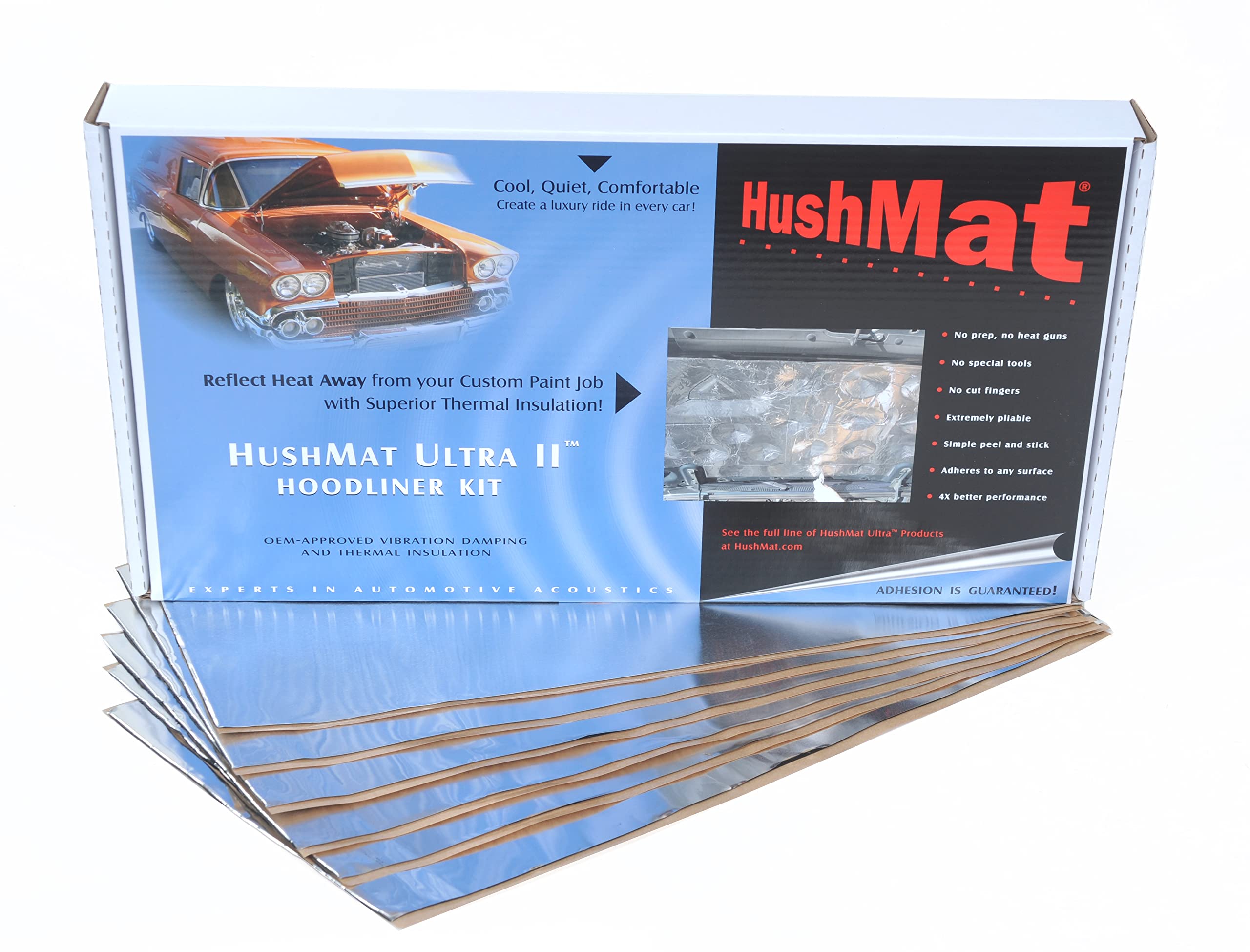 50100 Hoodliner Kit - (6) 12'' X 23'' Heavy Silver Ultra Sheets - 11.5 Square Feet