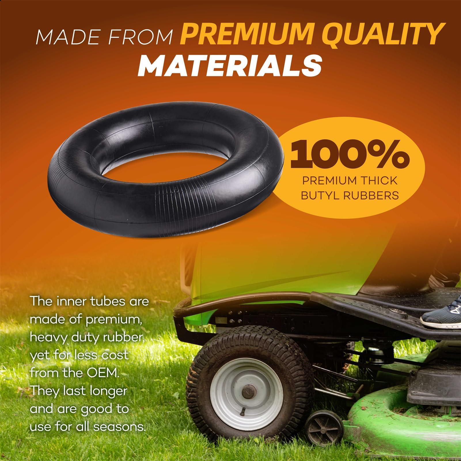 (2-Pack) AR-PRO Exact Replacement Inner Tubes with TR13 Straight Valve Stem, 13 x 5.00-6'', Universal Fit for Razor Dirt Quad La