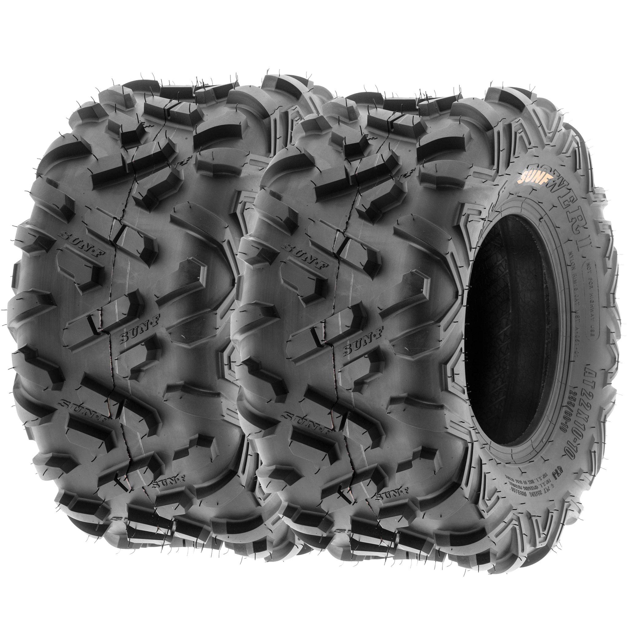Set Of 2 Sunf Power.Ii 18X9.5-8 Atv Utv Off-Road Tires, All-Terrain, 6 Pr, Tubeless A051