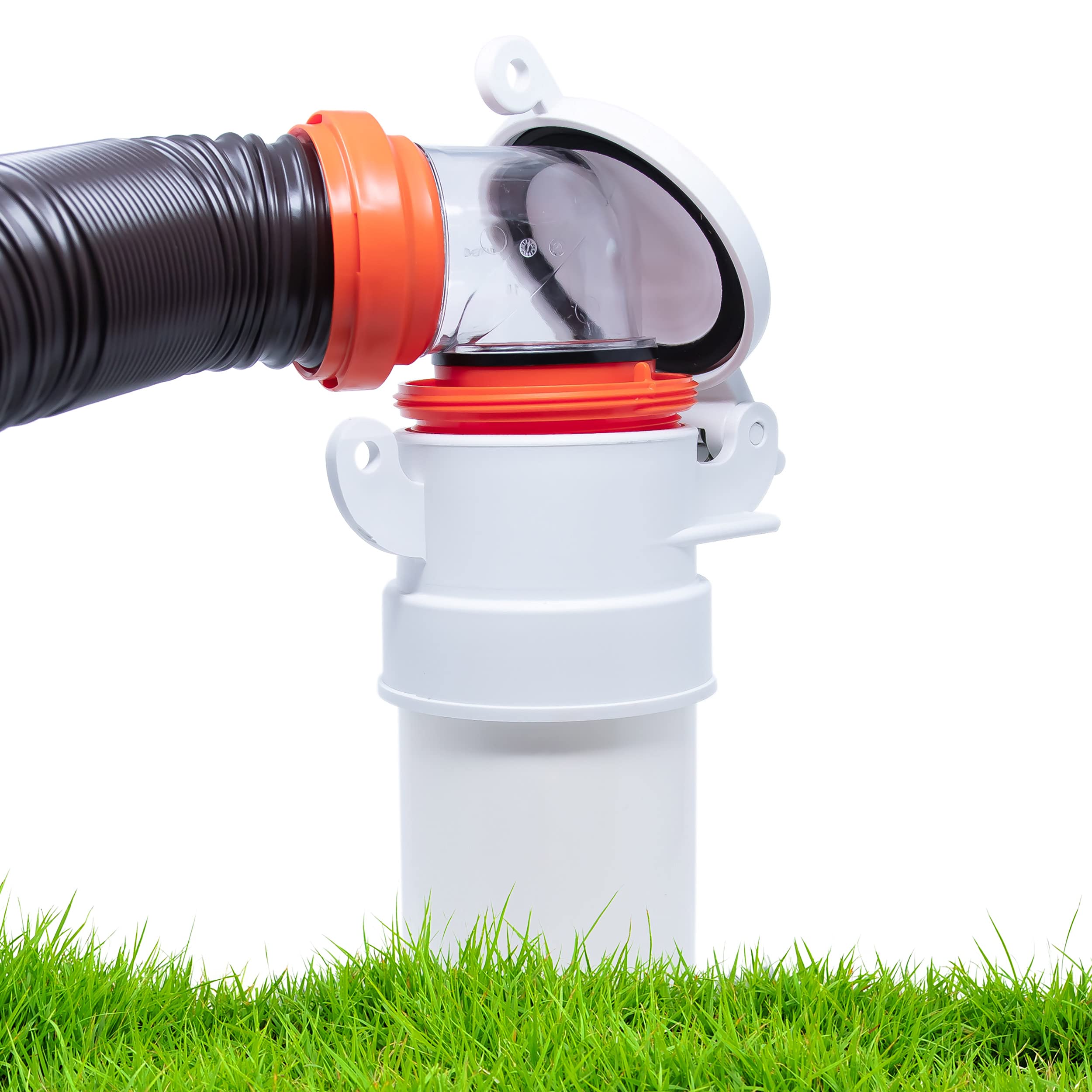 Enviro Design Products Footloose 4" White Sewer Cap | Odorless, Self-Closing, Easy to Install | Model FF104W