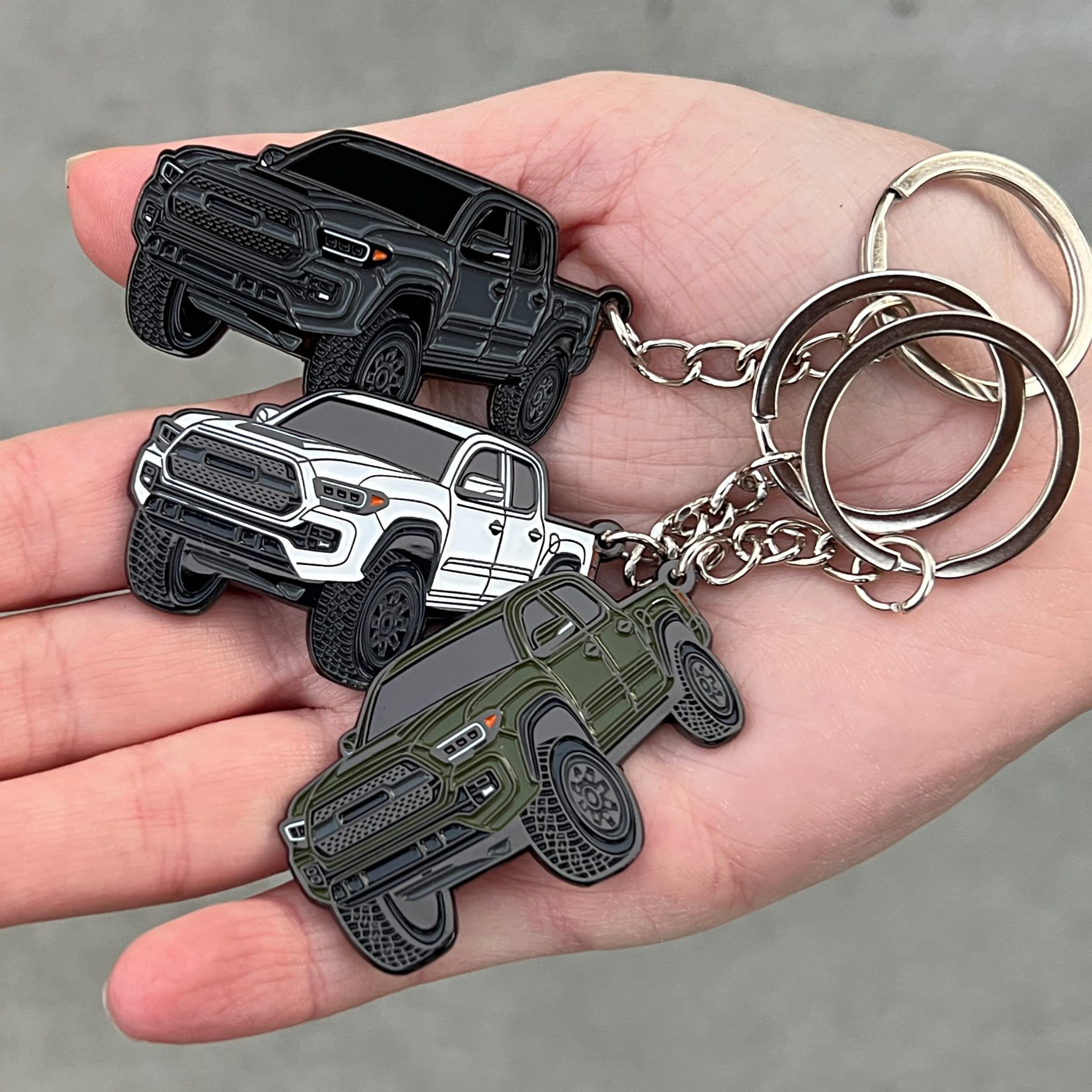 Four Wheel Beast Tacoma Keychain - Tacoma Accessories 2016-2022 Mods For Pro Sport Off Road Cool Key Chain Fob Cover 3Rd Gen Toy Truck (Magnetic Gray)