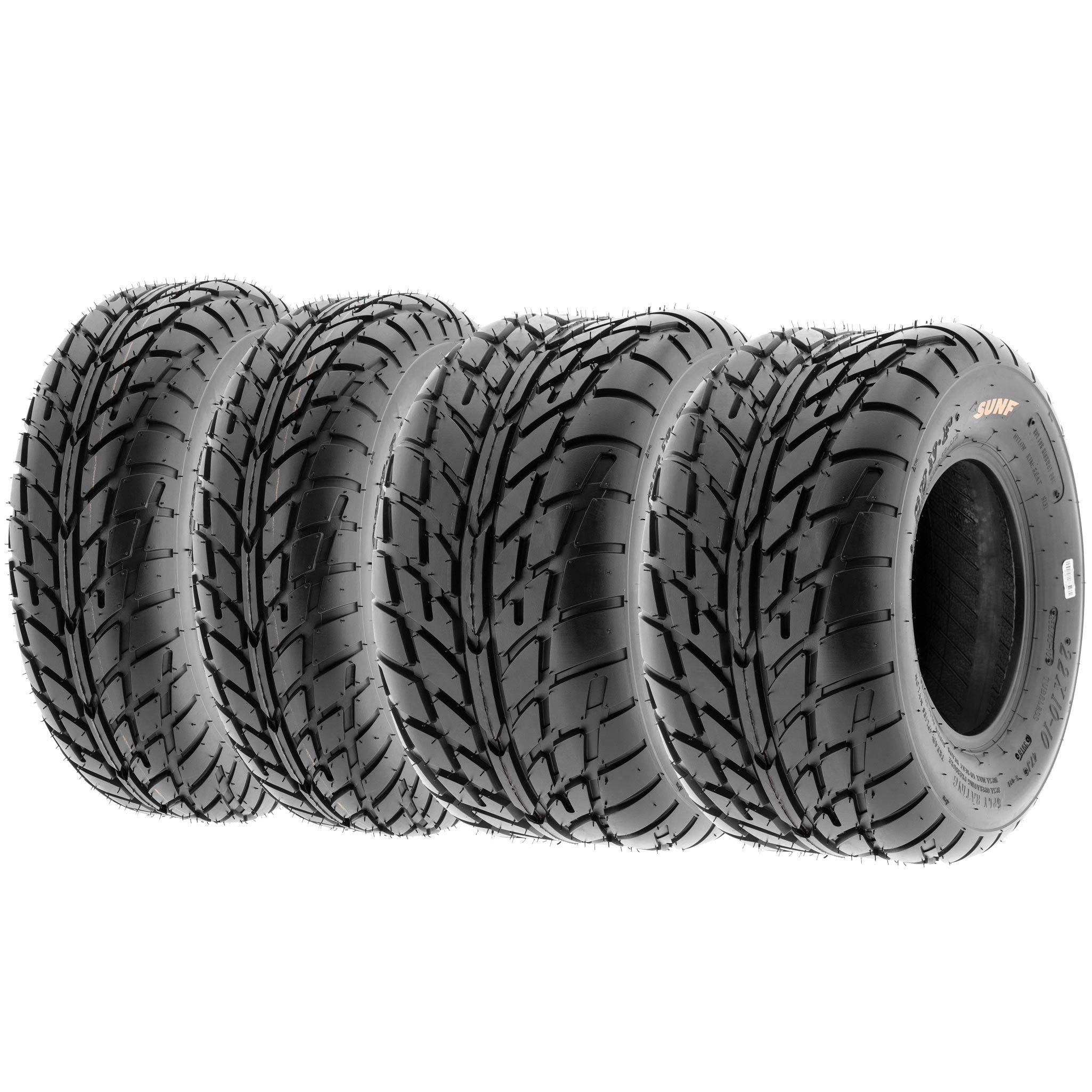 Set Of 4 Sunf A021 Tt Sport Atv Utv Flat Track Tires 20X7-8 Front & 20X10-10 Rear, 6 Pr, Tubeless