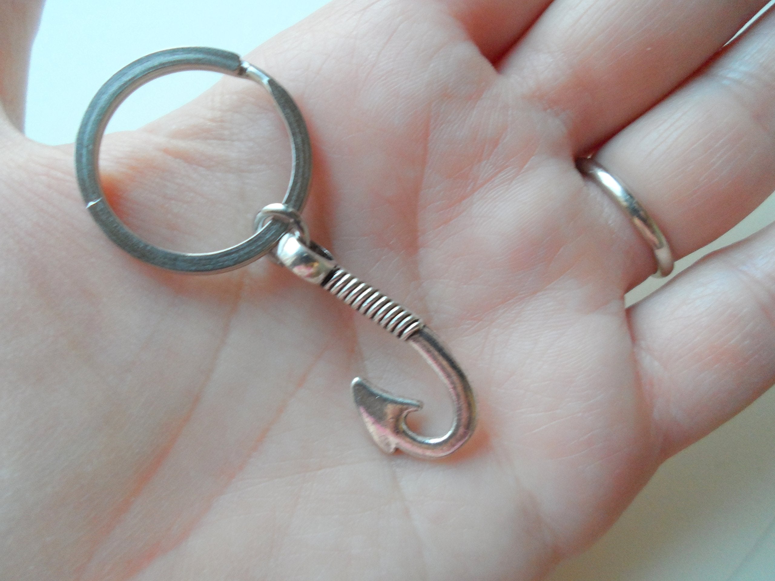 Jewelryeveryday Fish Hook Keychain - I'M Hooked On You; Couples Keychain