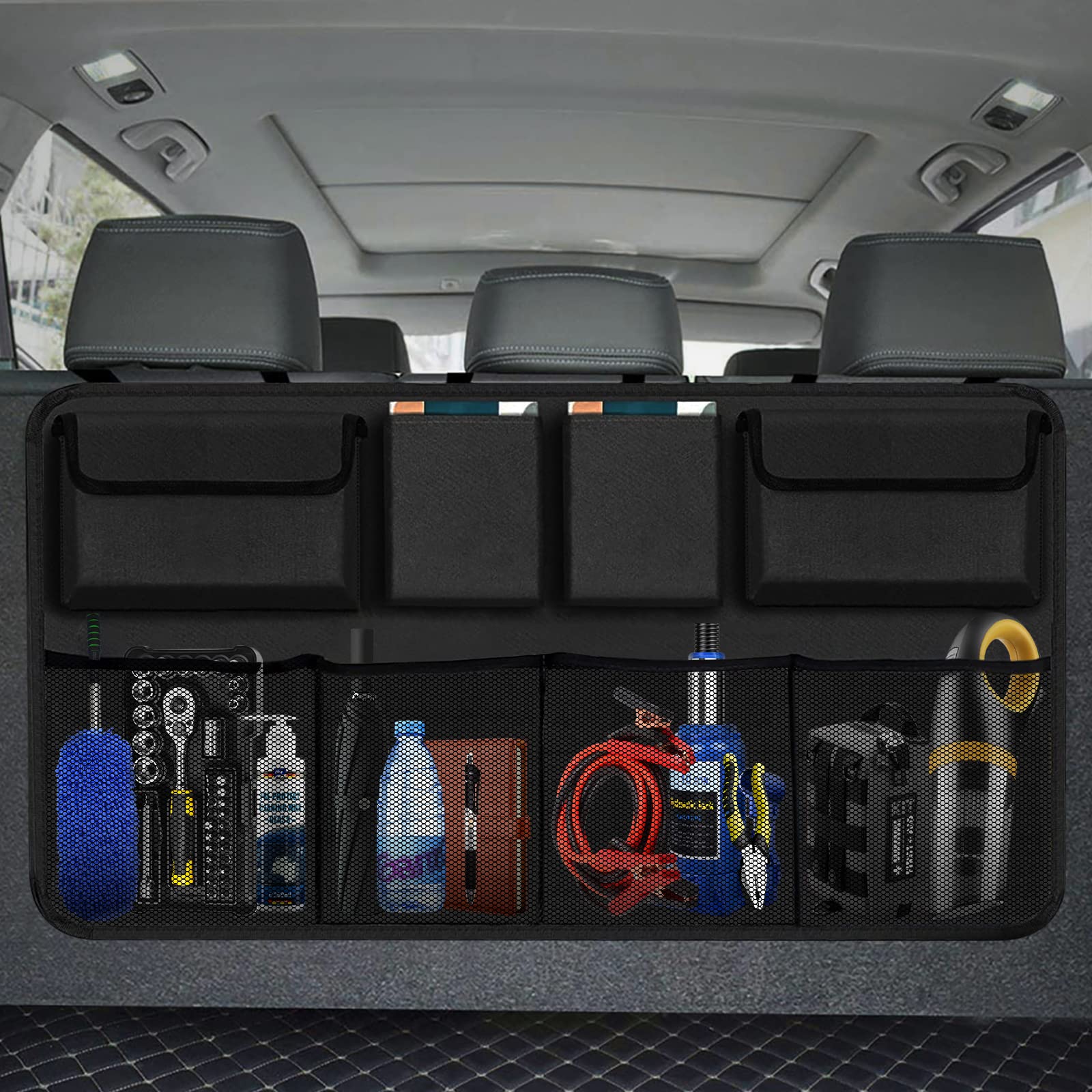 Aophy Trunk Organizer For Car, Large Capacity Car Organizers And Storage With 8 Pockets, Waterproof Backseat Hanging Organizer For Suv, Truck, Mpv, Car Interior Accessories For Men And Women