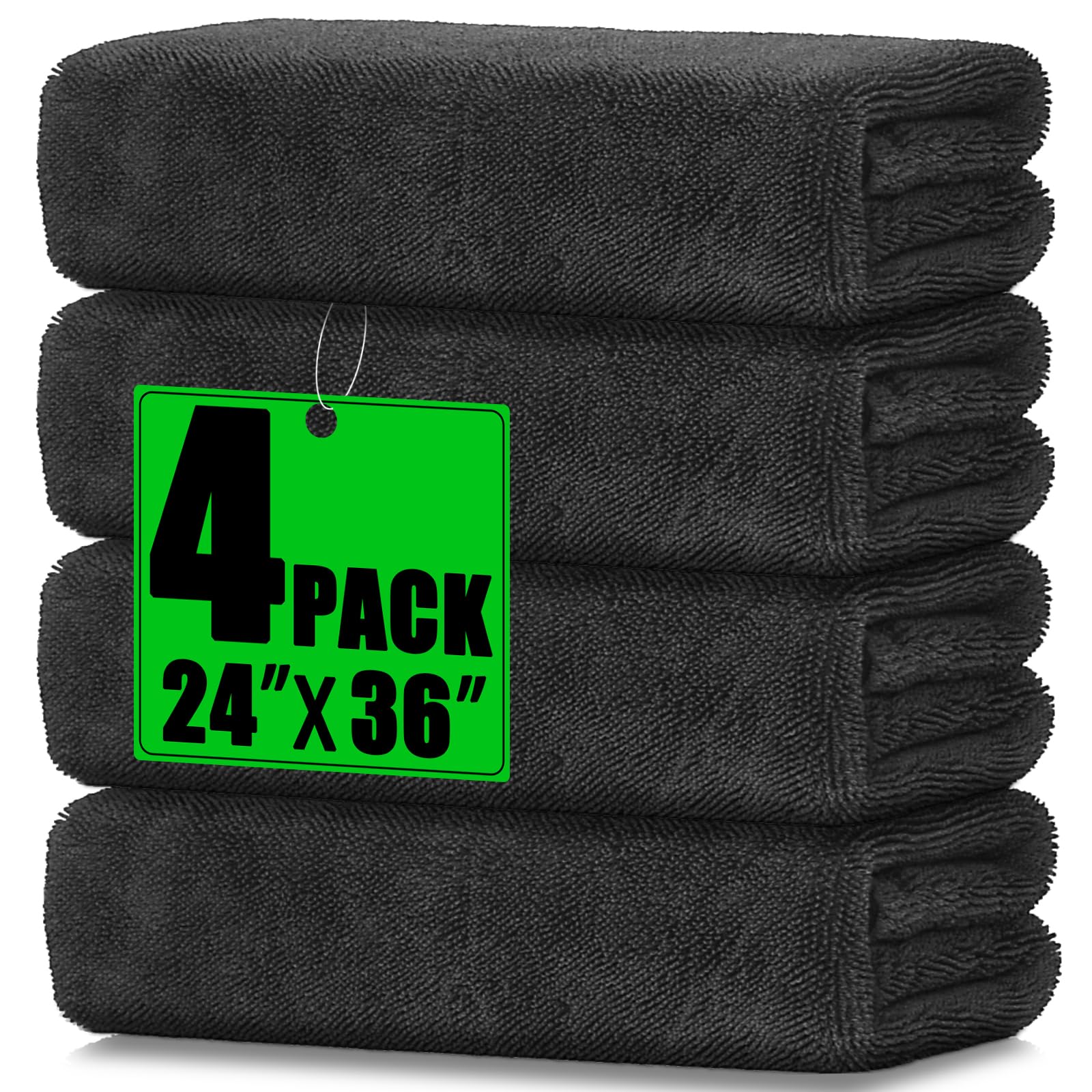 PBHEPJ 4 Pack 24x36 Microfiber Car Drying Towels, MustHave for Car Detailing, Super Absorbent Without Leaving Any Marks