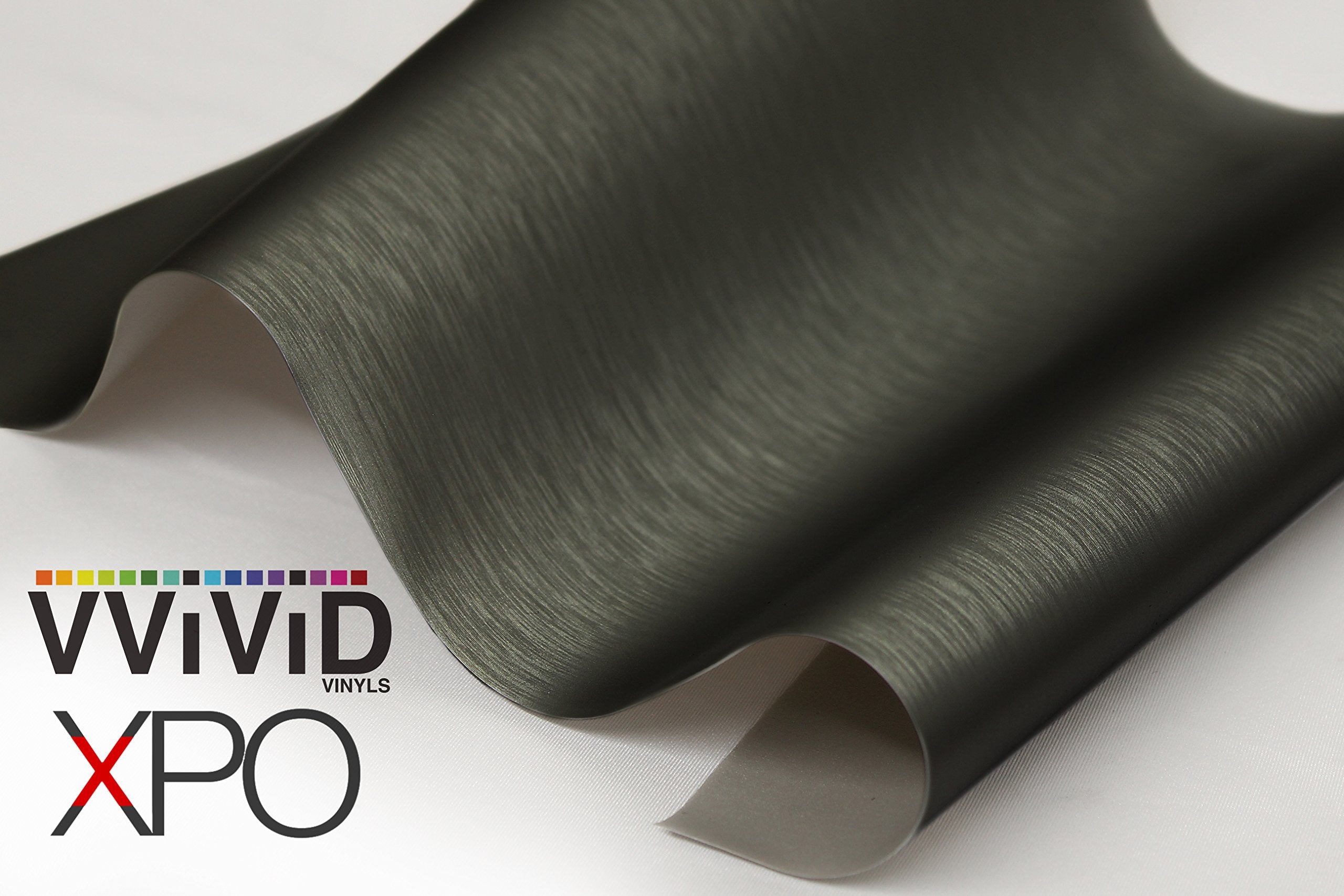 Vvivid Black Brushed Steel Vinyl Wrap Roll With Air Release Technology (10Ft X 5Ft)