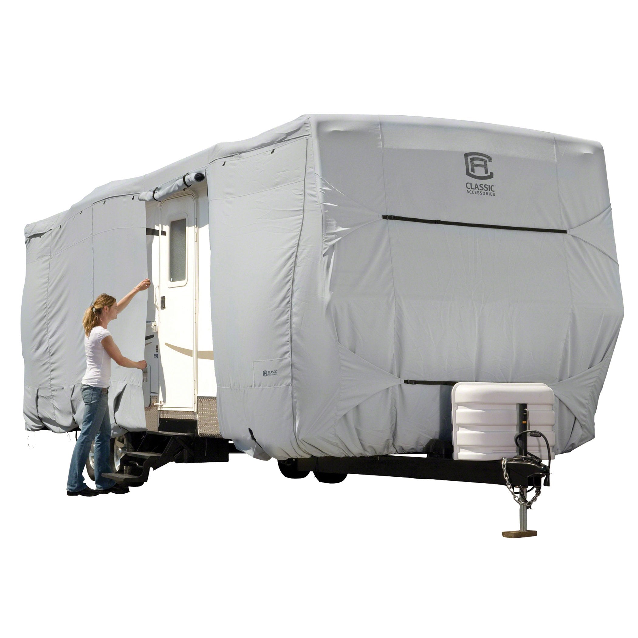 Classic Accessories Over Drive PermaPRO Travel Trailer Cover, Fits 24  27 RVs, RV Cover, Camper Cover, Travel Trailer Cover