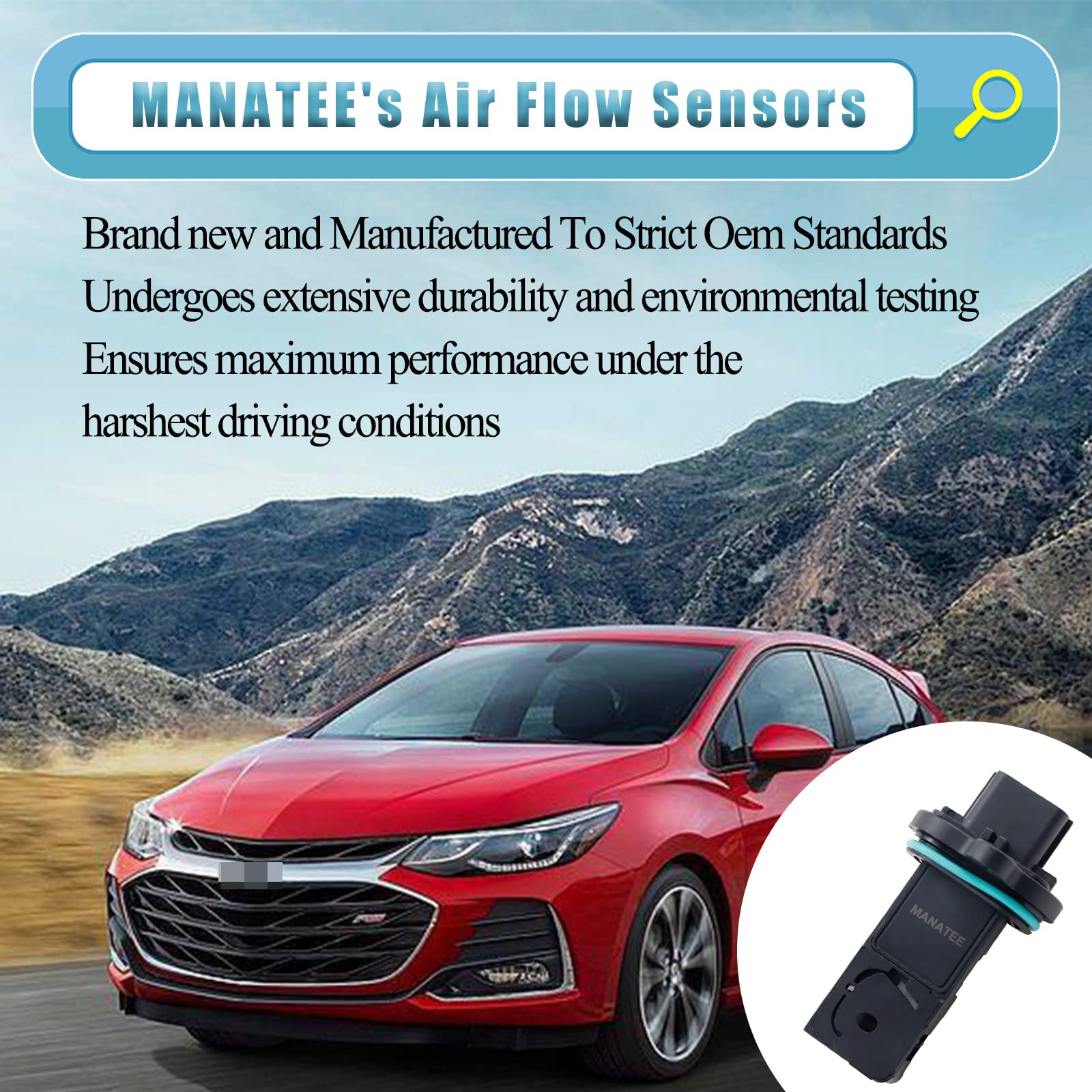 MANATEE 12671624 Mass Air Flow Sensor Meter MAF Sensor Compatible with Buick Encore Verano, for Chevy Caprice Trax Sonic Cruze 2