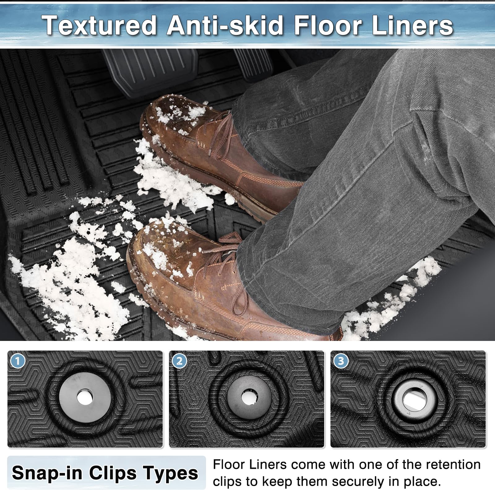 Mixsuper Floor Mats for Hyundai Palisade 2020-2025, Only for 7 Passenger, All Weather Floor Liners 3 Row Set Black